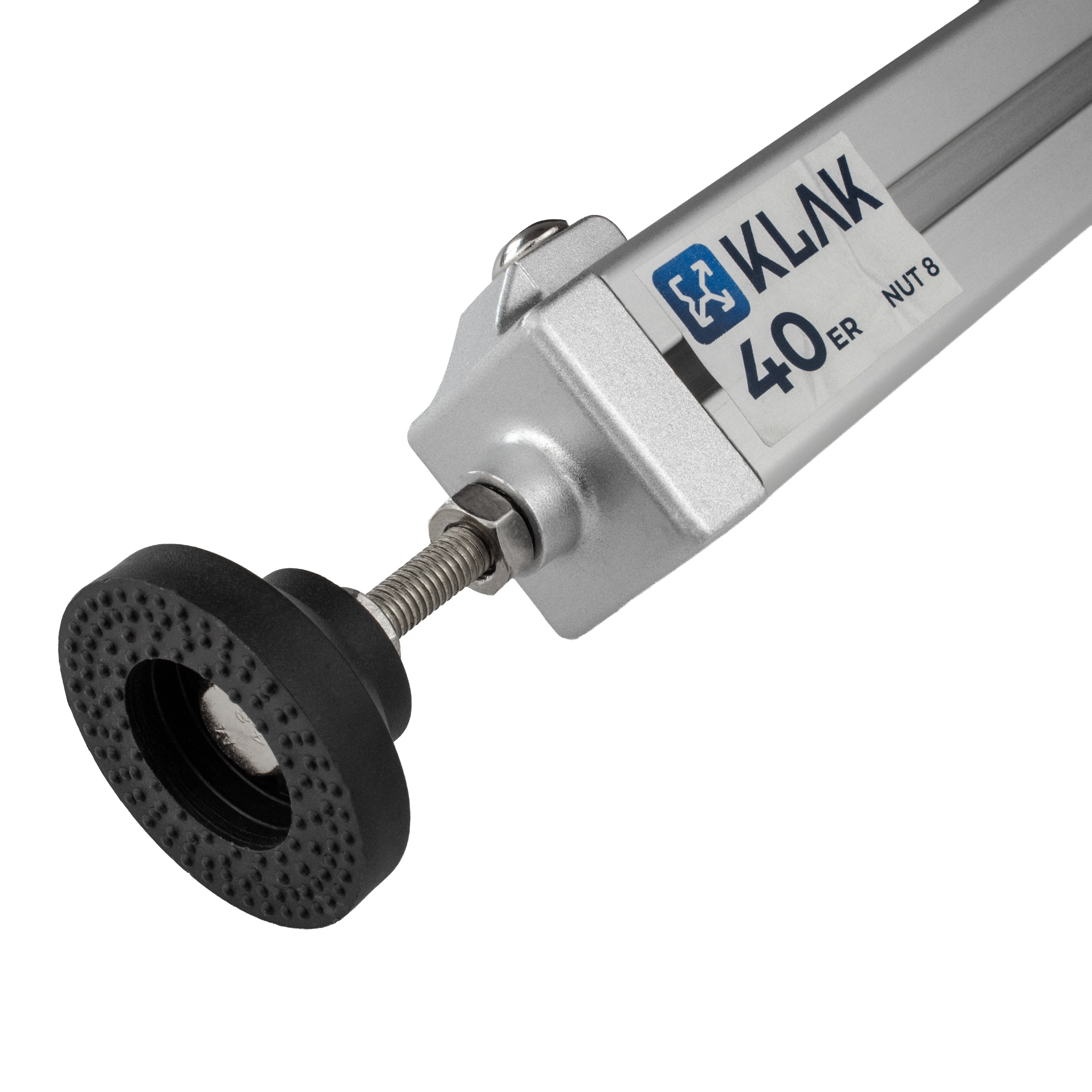 KLAK 40 - Adapter- & Fußplatte Aluprofil 40x40 - mit M8 Ø50mm Stellfuss