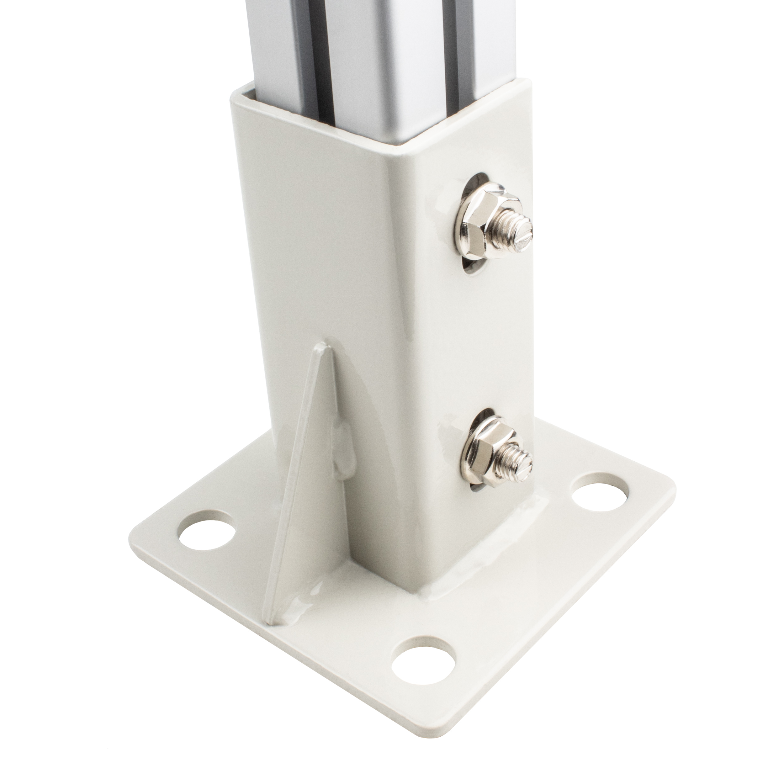 Pfostenkonsole Bodenmontage 45x45 Aluprofil inkl. Profil-Verschraubung - 1 Stück Pfostenkonsole Bodenmontage 45x45 Aluprofil inkl. Profil-Verschraubung