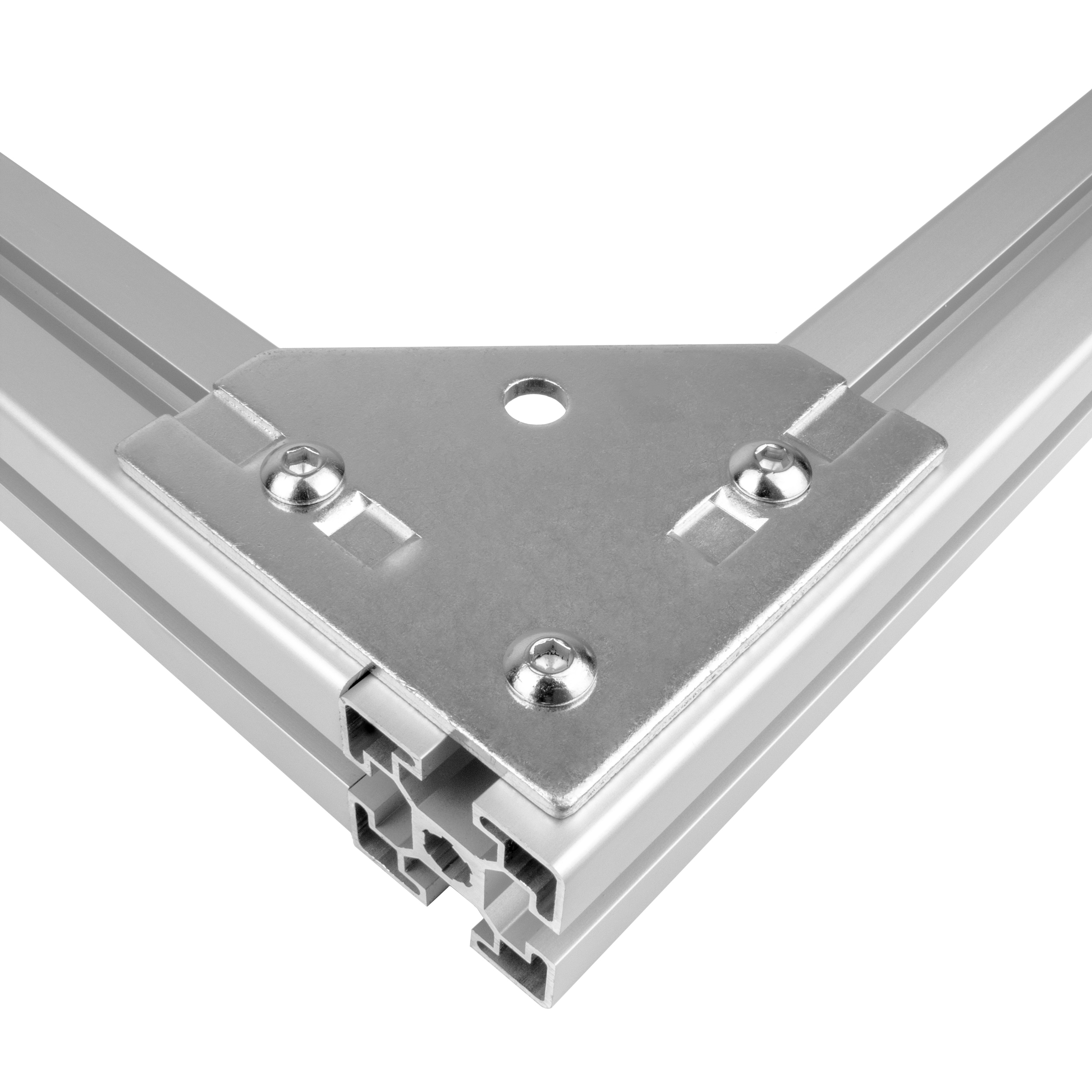 Knotenblech Nut 10 für 45-er Aluprofil ohne Verschraubung - 1 Stück Knotenblech Nut 10 für 45-er Aluprofil inkl. Verschraubung - 1 Stück