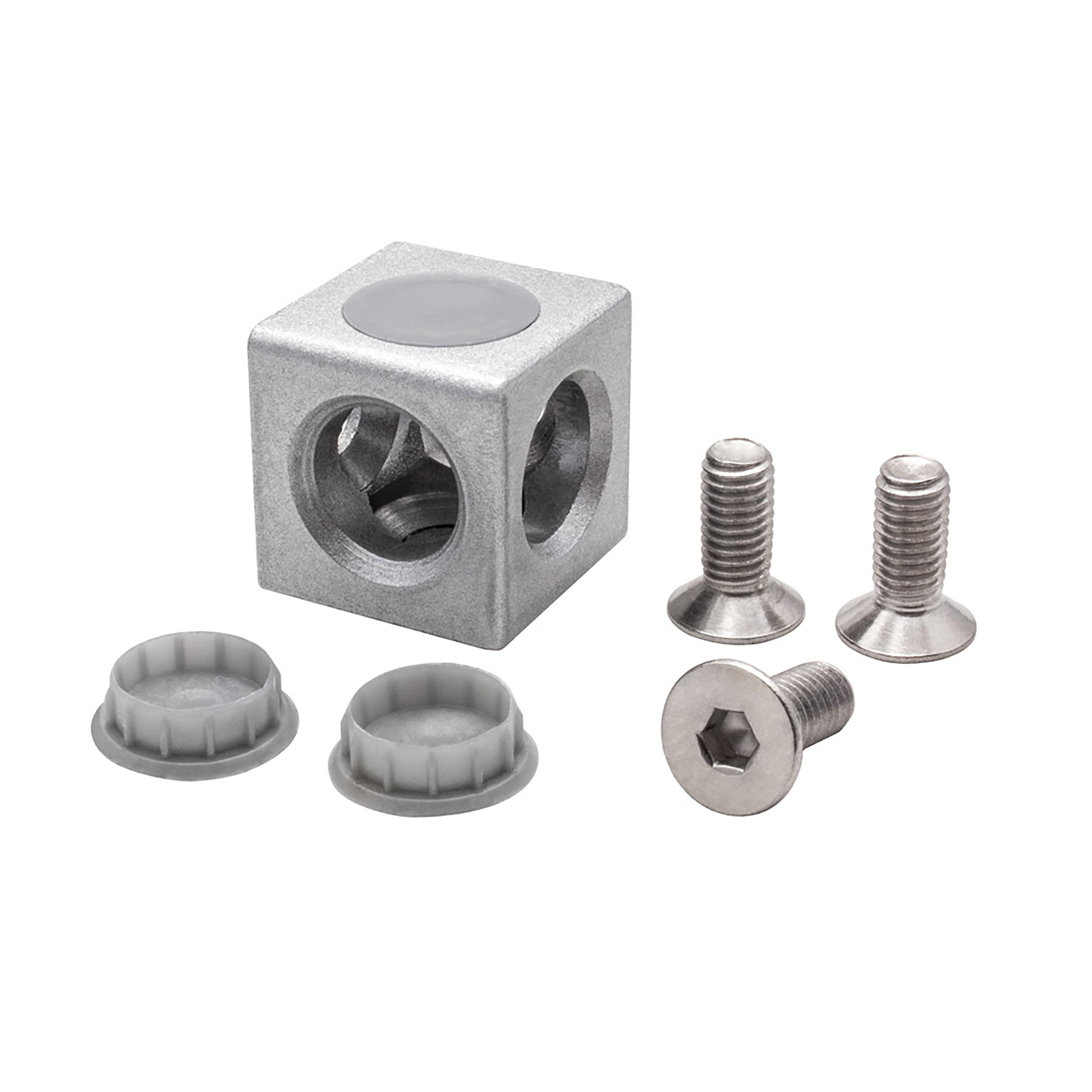 3-Wege Würfelverbinder Eck-Verbinder für Aluprofil 30x30 - 1 Stück 3-Wege Würfelverbinder Eck-Verbinder für Aluprofil 30x30 - 1 Stück