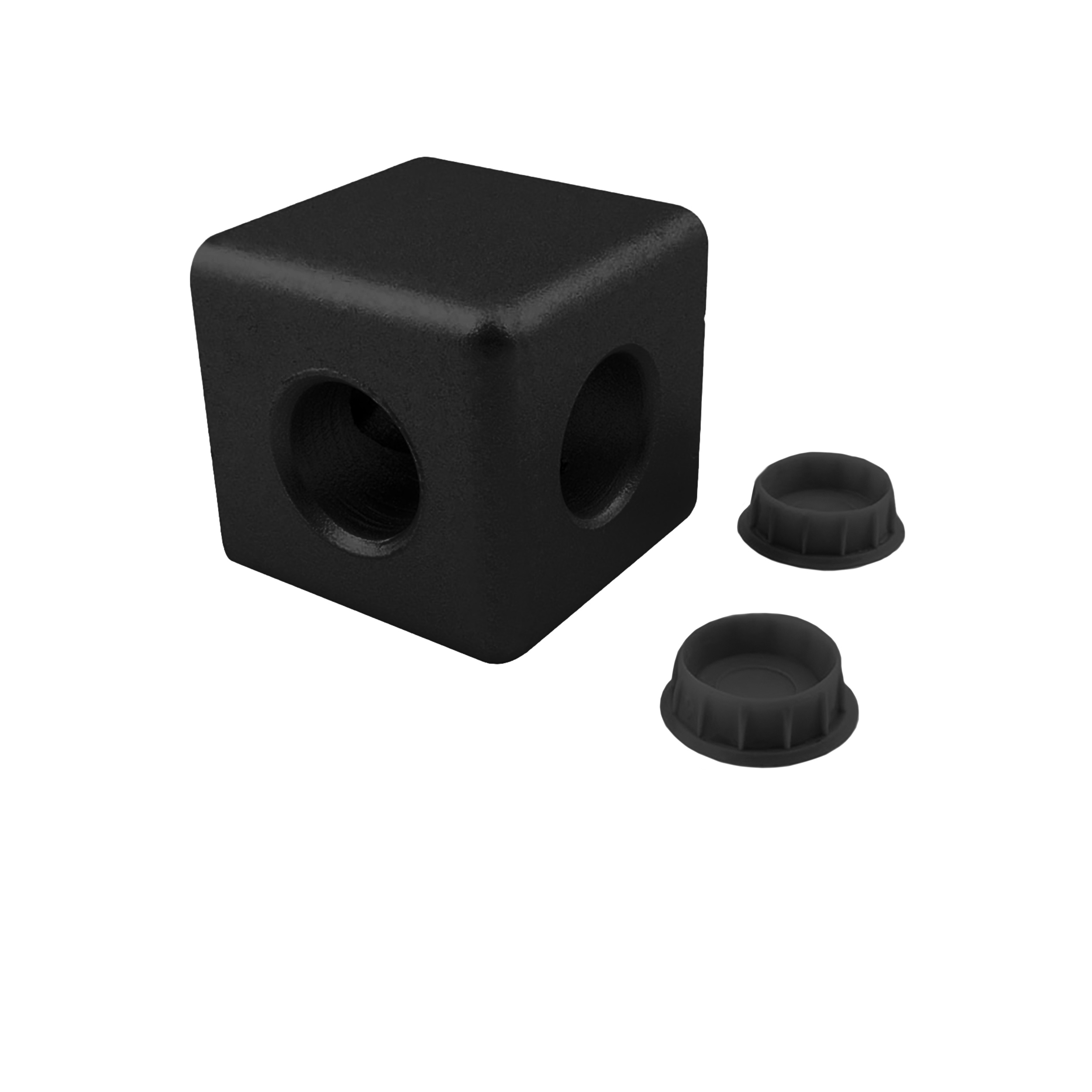 KLAK 40 - 2-Wege Würfelverbinder Eck-Verbinder Aluprofil 40x40 schwarz 1 Stück