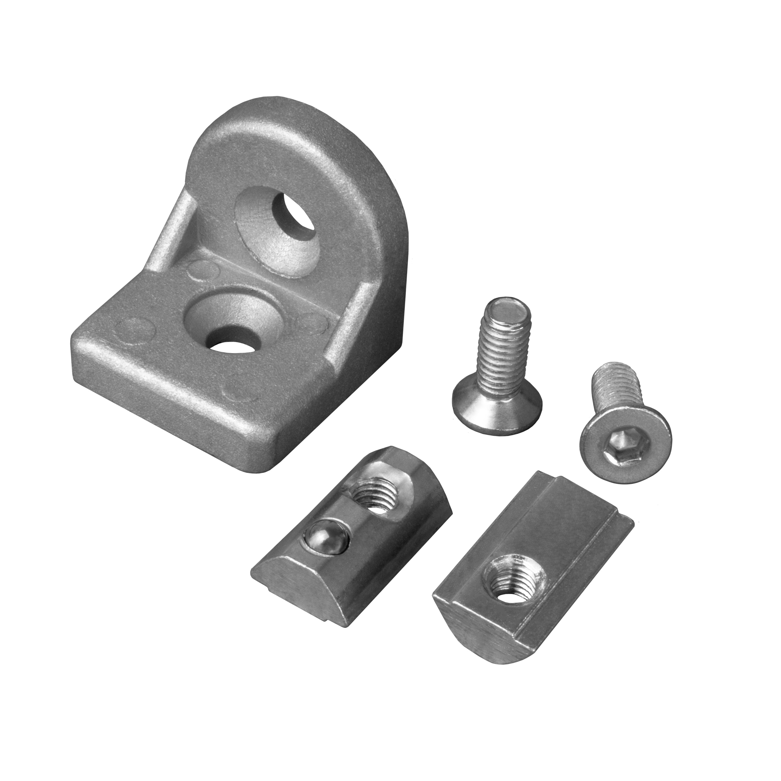 Drehwinkel Verbinder ink. Schrauben und Nutensteine Nut 8 für Aluprofil 30-er Drehwinkel Verbinder ink. Schrauben und Nutensteine Nut 8 für Aluprofil 30-er - 1 Stück