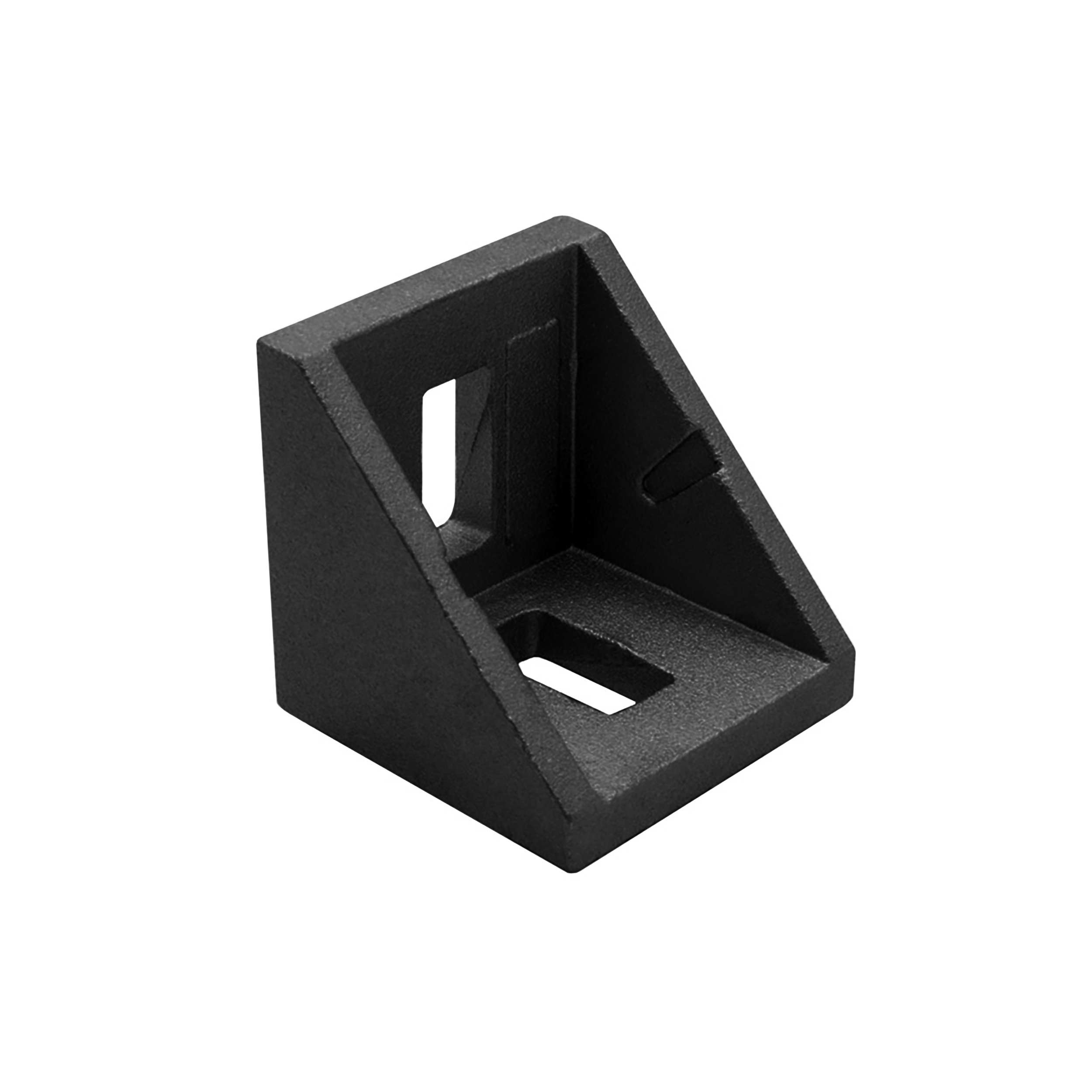 Befestigungswinkel ink. Schrauben und Nutensteine Nut 8 für Aluprofil 40-er schwarz 1 Stück + Abdeckkappe