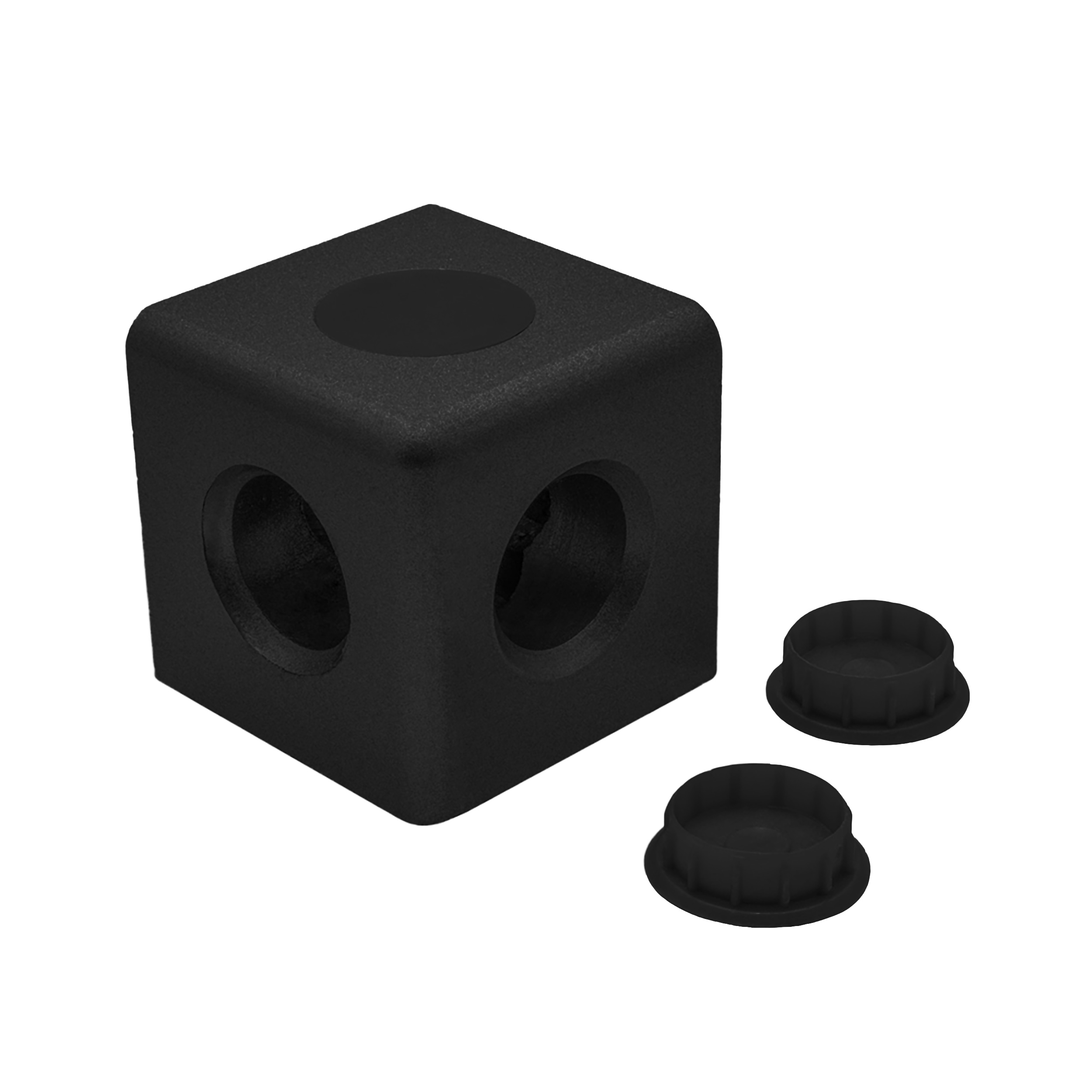 KLAK 40 - 3-Wege Würfelverbinder Eck-Verbinder Aluprofil 40x40 schwarz - 1 Stück