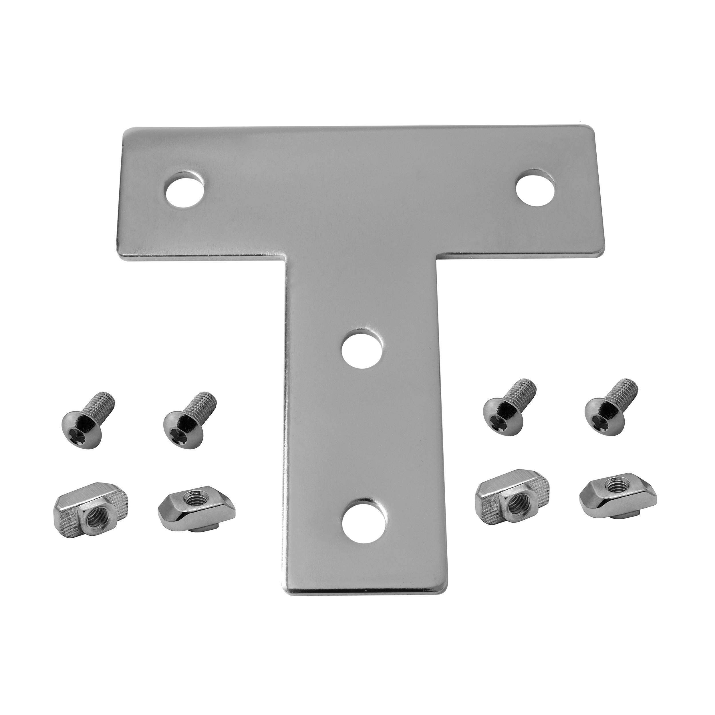 Verbinderplatte - T - 85x85mm Aussen Flachverbinder 30x30 Aluprofil - 4 Stück