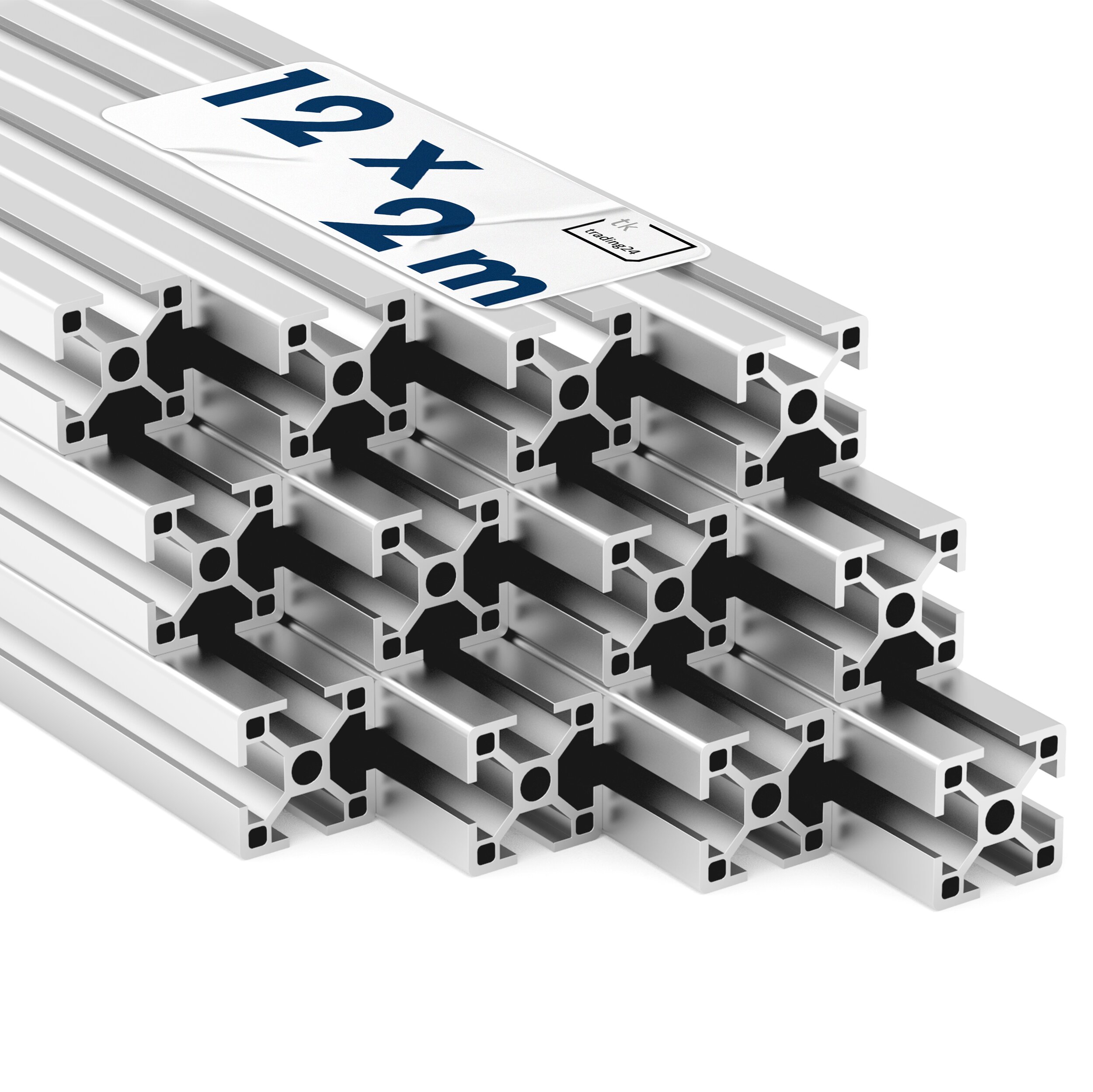 Alu Profil 12 Stück 30x30mm 2m System-, Montage-, Konstruktionsprofil Nut 8 Alu Profil 12 Stück 30x30mm 2m System-, Montage-, Konstruktionsprofil Nut 8