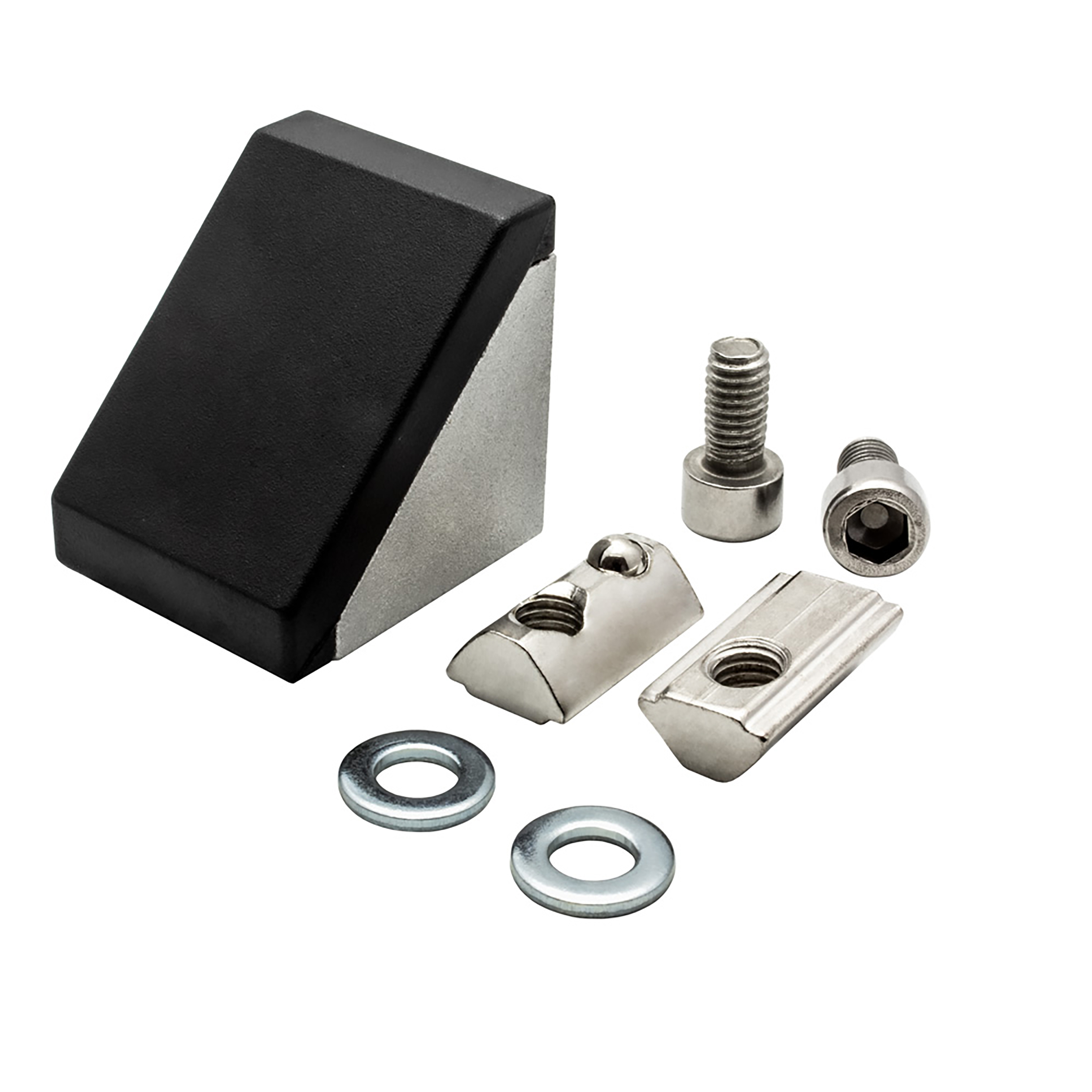 Befestigungswinkel ink. Schrauben und Nutensteine Nut 8 für Aluprofil 30-er Befestigungswinkel ink. Schrauben und Nutensteine Nut 8 für Aluprofil 30-er