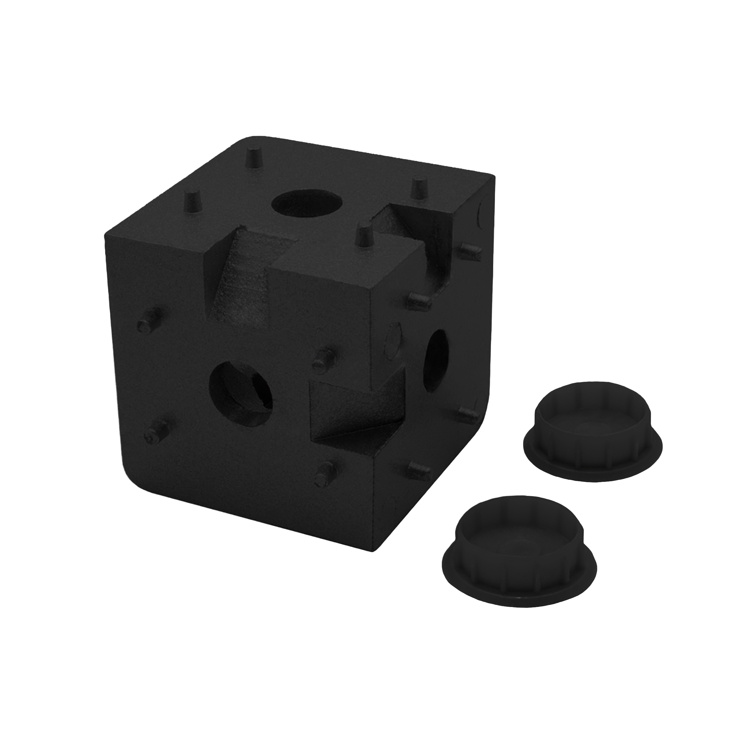 KLAK 40 - 3-Wege Würfelverbinder Eck-Verbinder Aluprofil 40x40 schwarz - 1 Stück