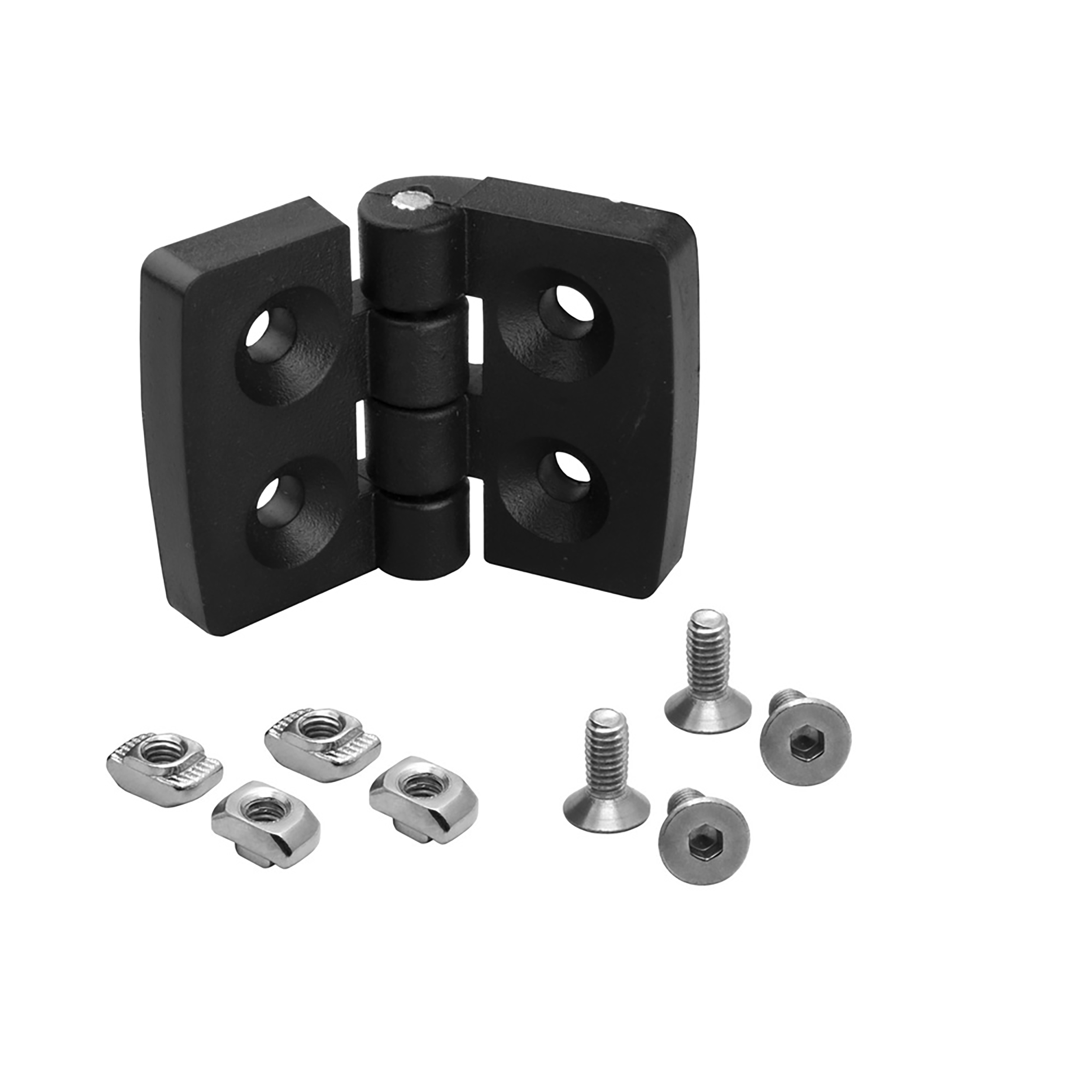 Scharnier Standard Nut 6 für 20-er inkl. Verschraubung - 1 Stück