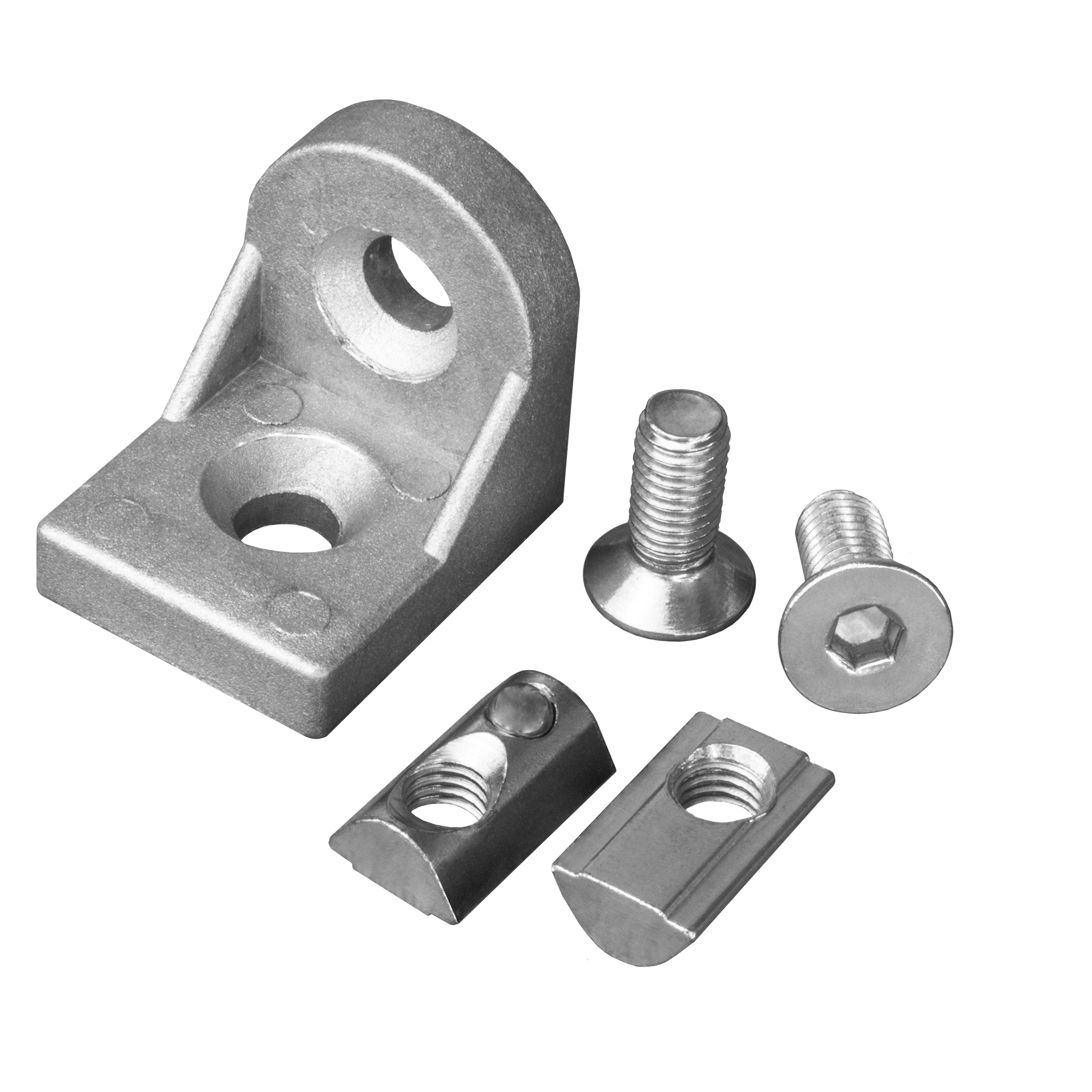 Drehwinkel Verbinder ink. Schrauben und Nutensteine Nut 8 für Aluprofil 40-er -1 Stück