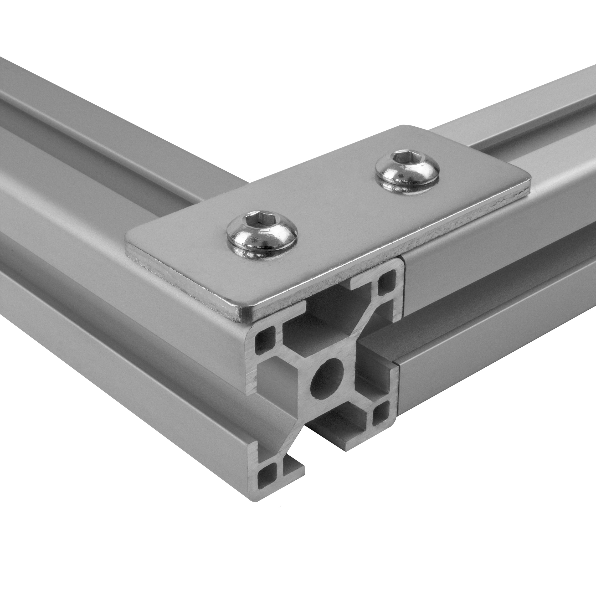 Verbinderplatte - I - 60x25mm Aussen Flachverbinder 30x30 Aluprofil Verbinderplatte - I - 60x25mm Aussen Flachverbinder 30x30 Aluprofil - 4 Stück inkl. Verschraubung