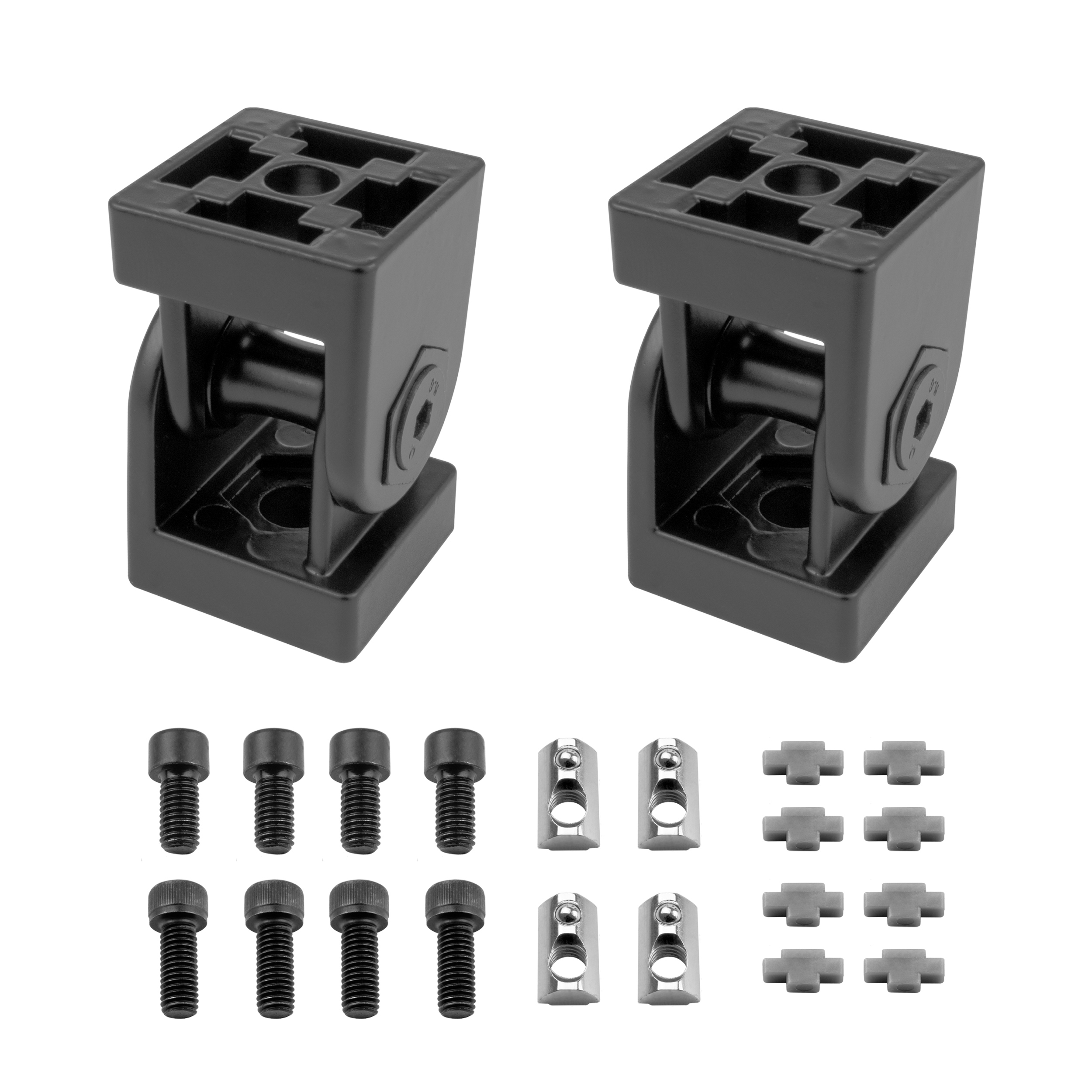 Gelenkverbinder Gelenk Winkelverbinder Nut 8 für Aluprofil 30-er schwarz - 2 Stück