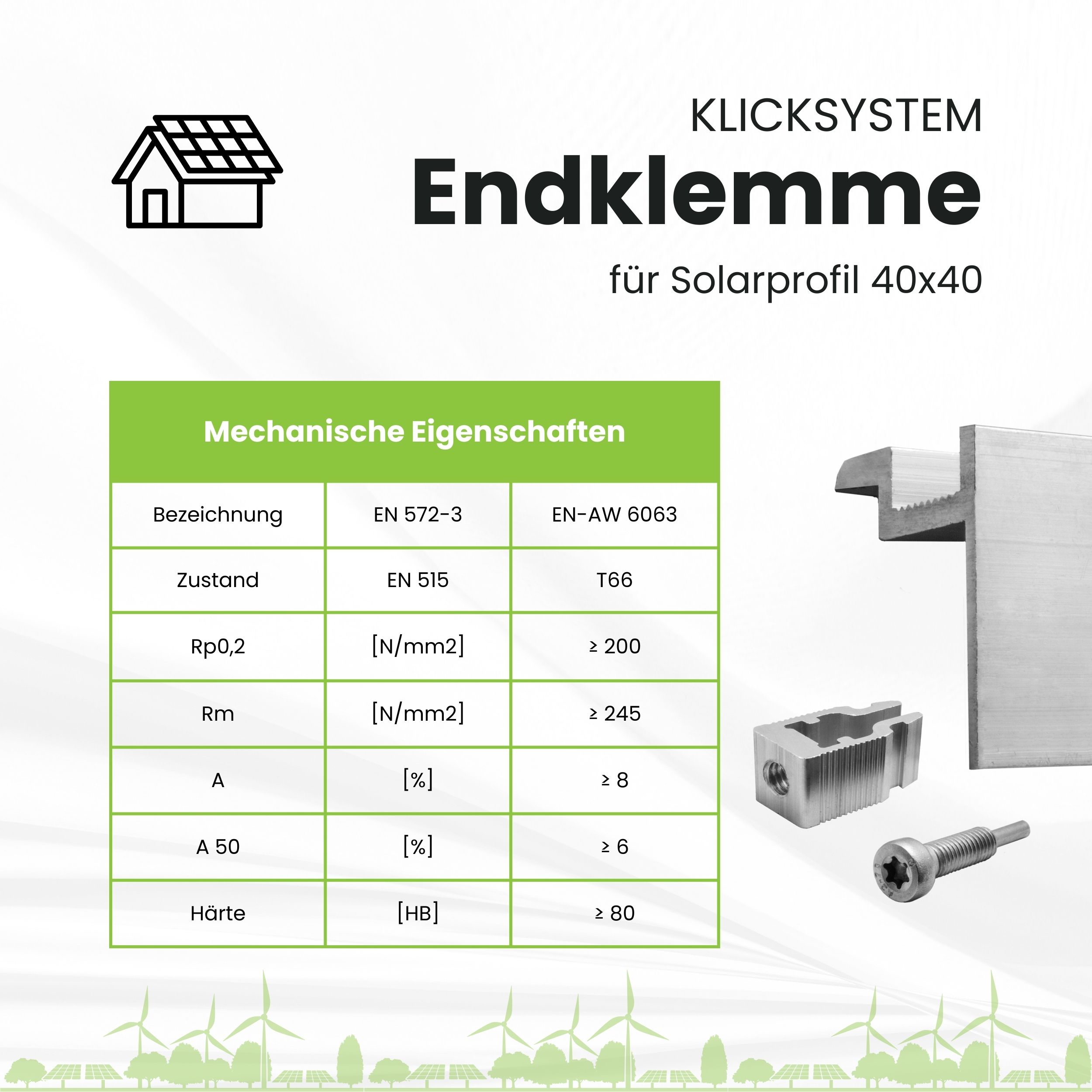 Solarprofile - 1x Endklemme silber - inkl. MwSt. - TKS-30 - PV-Profile - Zubehör - Befestigungssystem Solarprofile - 1x Endklemme silber - ohne MwSt. - TKSK-30 - PV-Profile - für Kreuzklemme - Zubehör