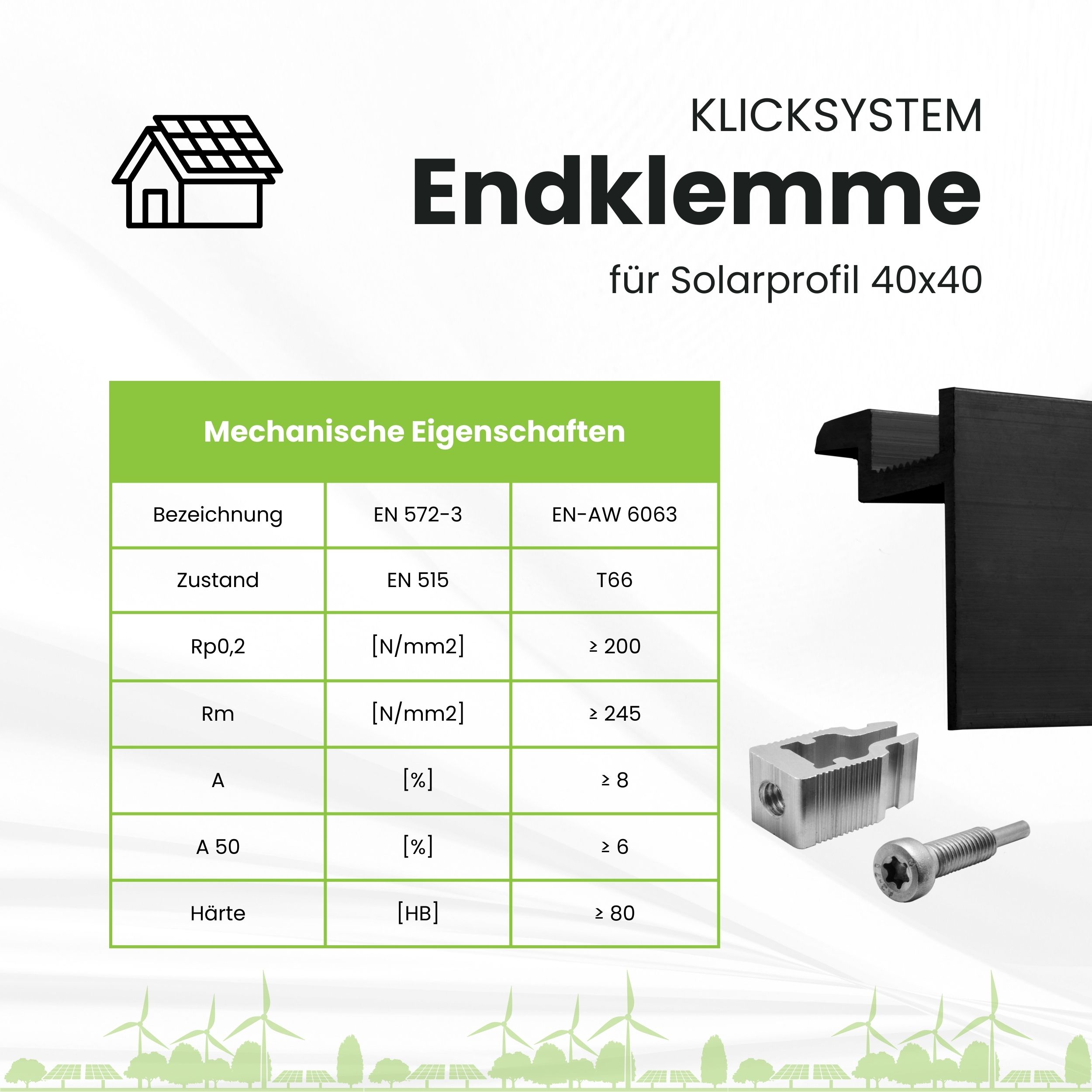 Solarprofile - 1x Endklemme schwarz - inkl. MwSt. - TKS-30 - PV-Profile - Zubehör - Befestigungssystem Solarprofile - 1x Endklemme schwarz - ohne MwSt. - TKSK-30 - PV-Profile - für Kreuzklemme - Zubehör