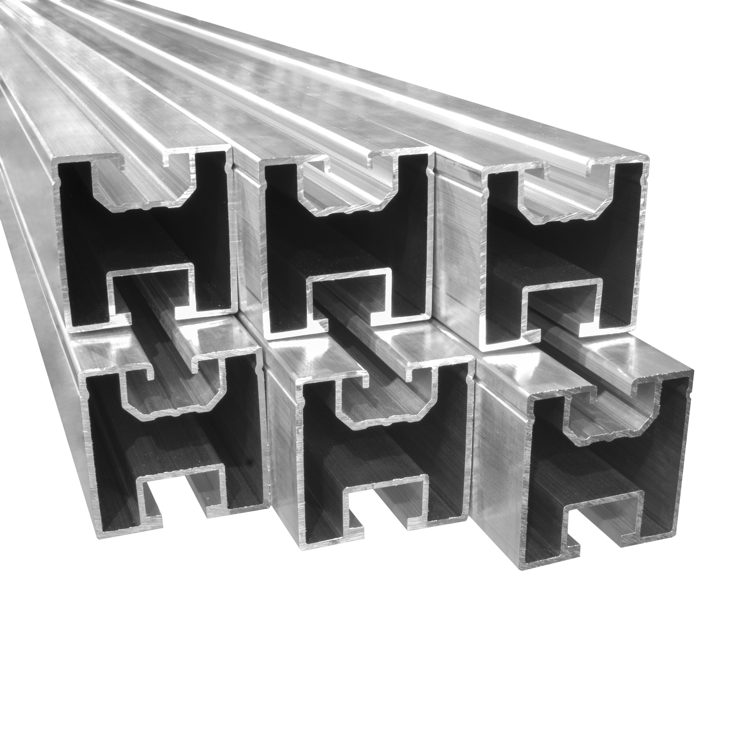 Solarprofile - 6x 40x40 - 2,45m - Profile silber - ohne MwSt. - TKS-30 - PV-Profile - Zubehör - Befestigungssystem