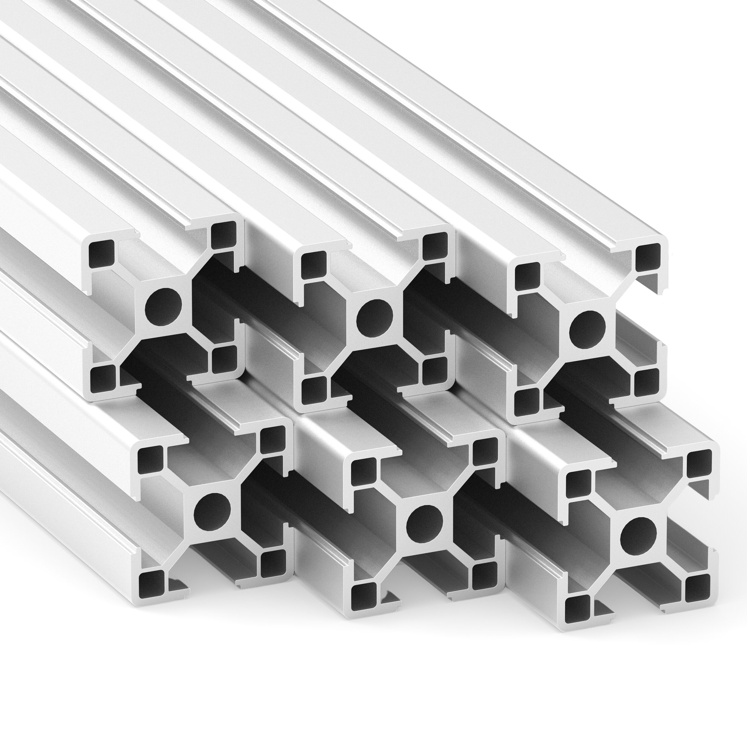 Alu Profil 6 Stück 30x30mm 2m System-, Montage-, Konstruktionsprofil Nut 8