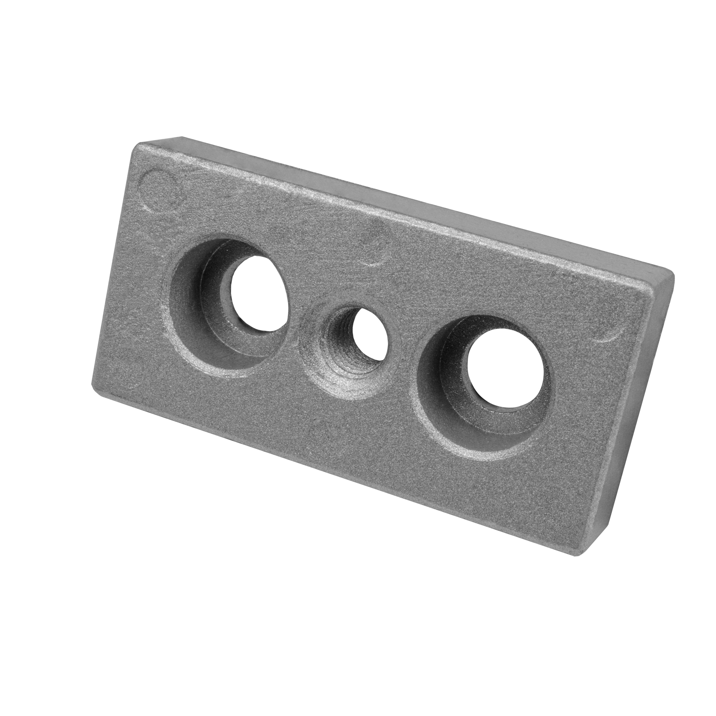 Adapter- & Fußplatte Aluprofil 3060, silbergrau – M8 ohne Stellfuß