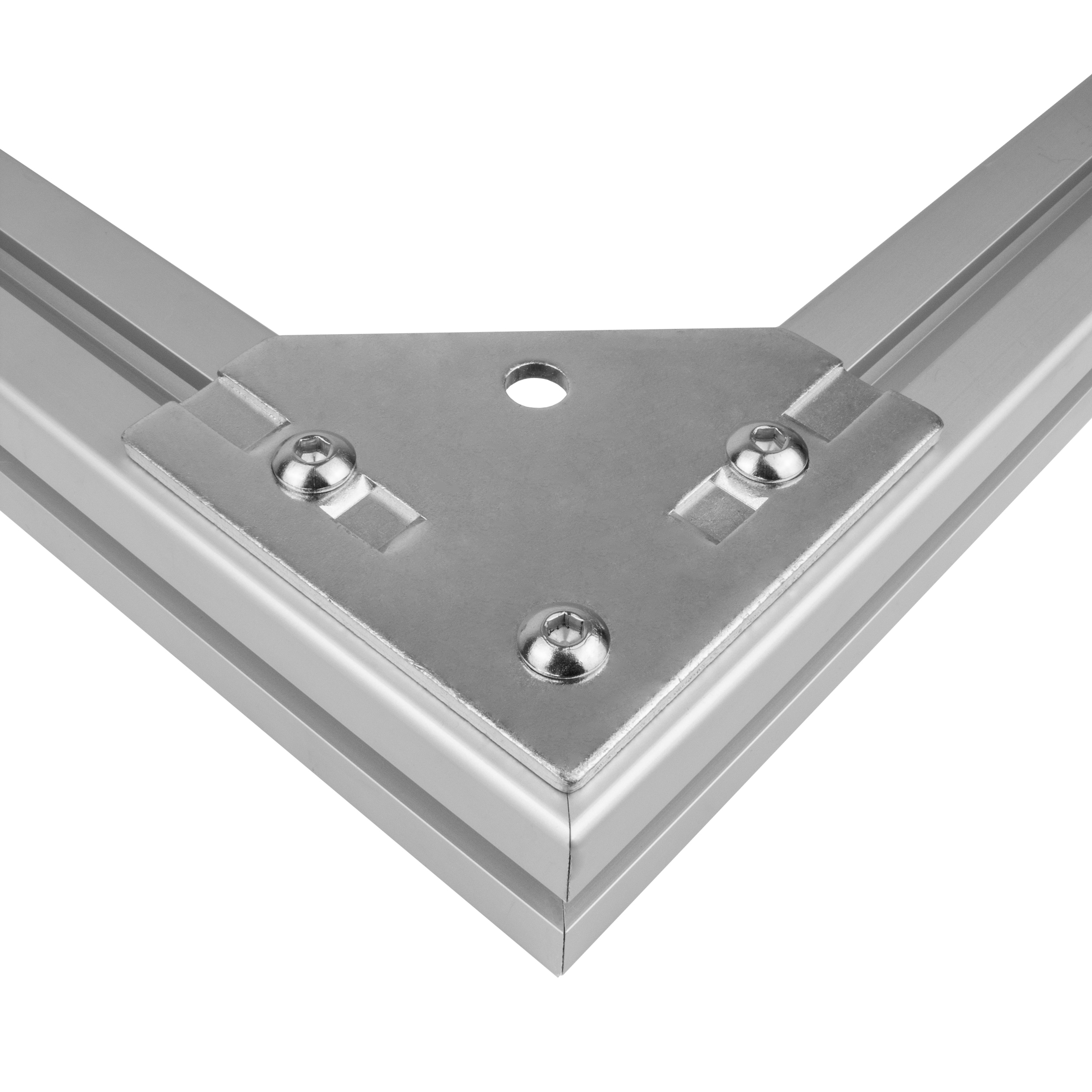 Knotenblech Nut 10 für 45-er Aluprofil ohne Verschraubung - 1 Stück Knotenblech Nut 10 für 45-er Aluprofil inkl. Verschraubung - 1 Stück