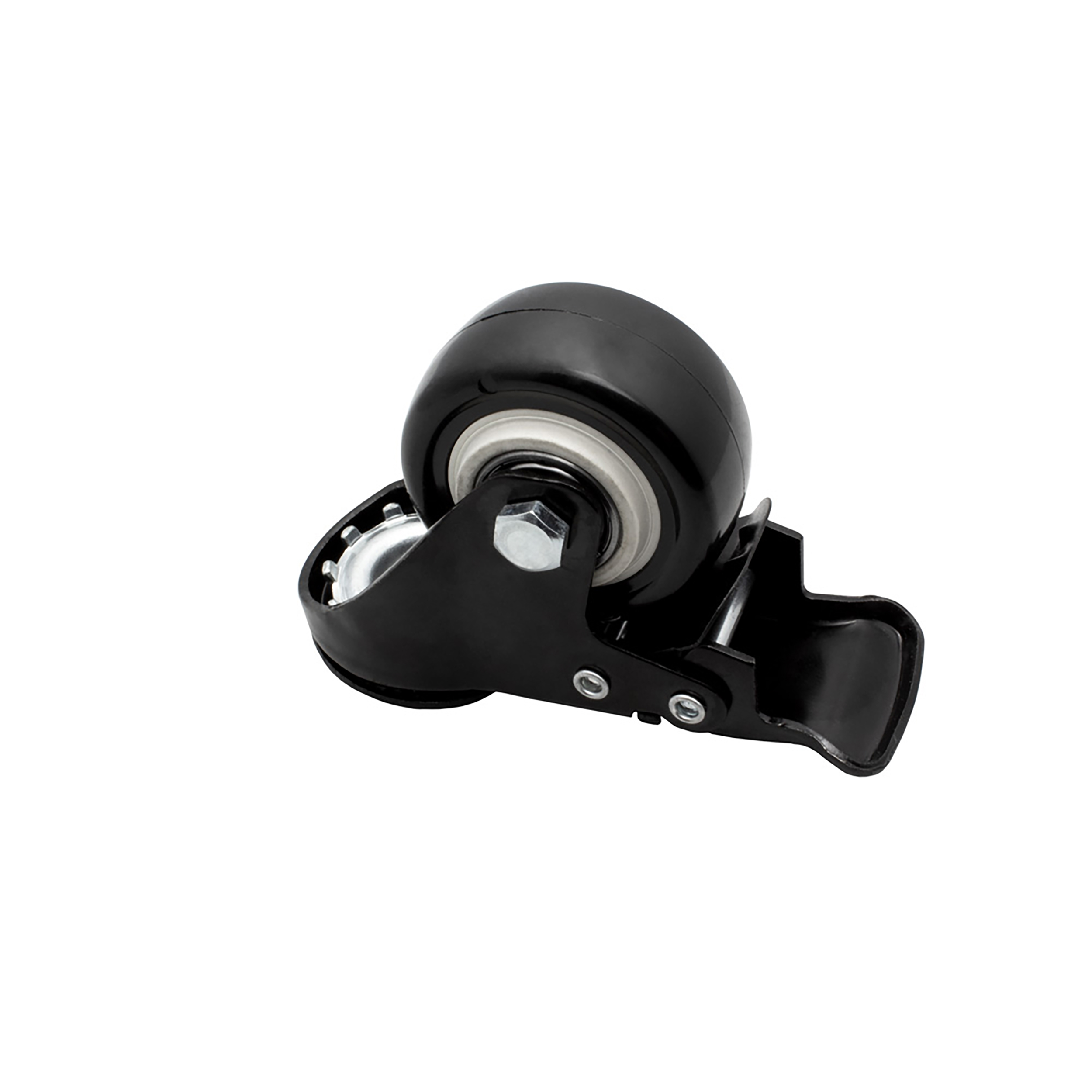 Lenkrolle Gummirolle mit Bremse Ø50mm Rückenloch Ø10,2mm für Aluprofil - 1 Stück Lenkrolle Gummirolle mit Bremse Ø50mm Rückenloch Ø10,2mm für Aluprofil - 1 Stück