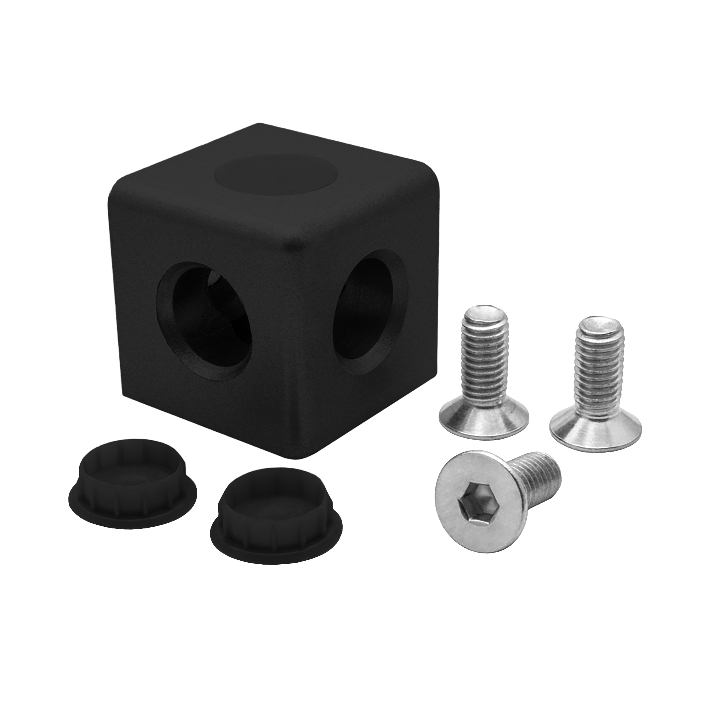 KLAK 40 - 3-Wege Würfelverbinder Eck-Verbinder Aluprofil 40x40 schwarz KLAK 40 - 3-Wege Würfelverbinder Eck-Verbinder Aluprofil 40x40 schwarz - 1 Stück