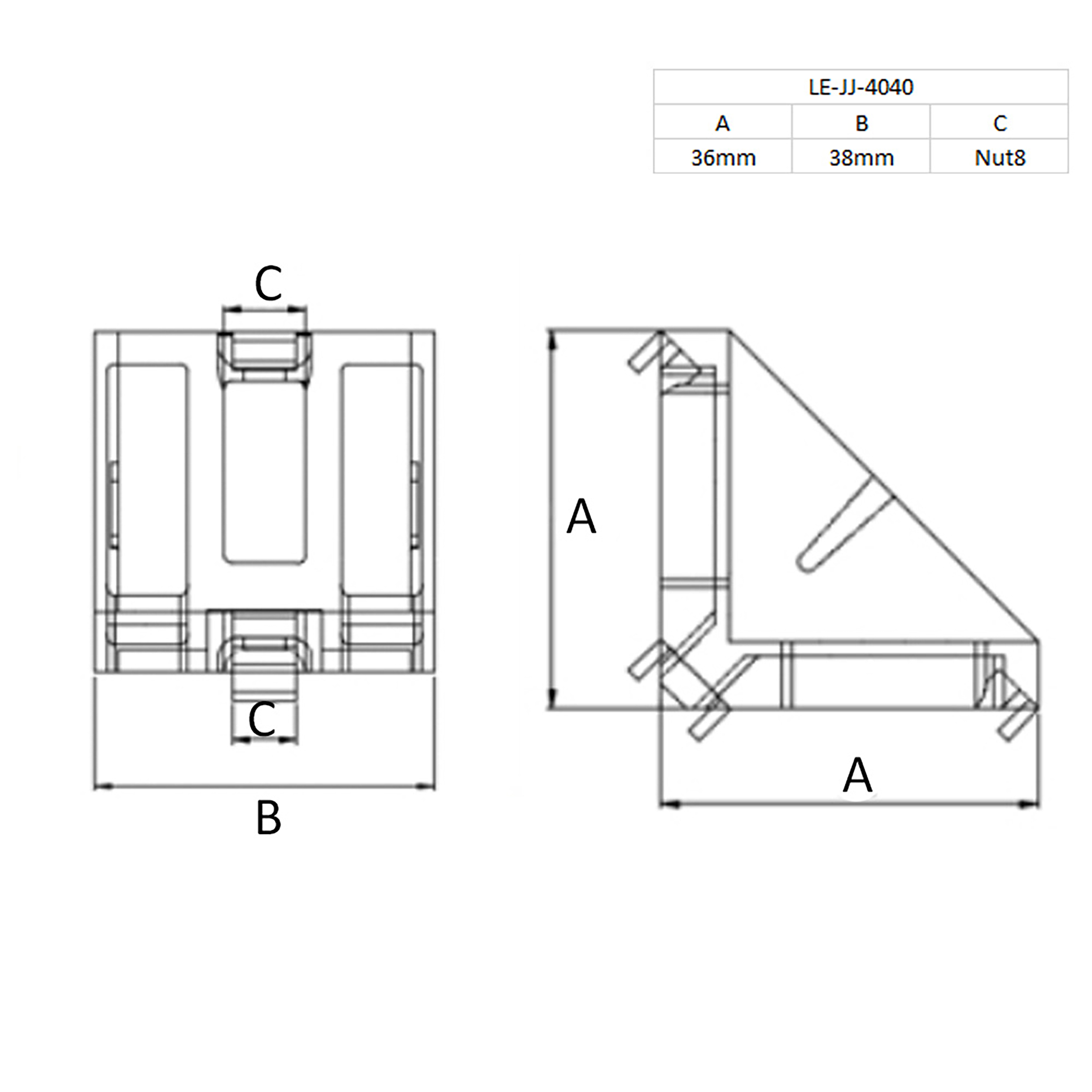 Befestigungswinkel ink. Schrauben und Nutensteine Nut 8 für Aluprofil 40-er 1 Stück Befestigungswinkel ink. Schrauben und Nutensteine Nut 8 für Aluprofil 40-er 1 Stück