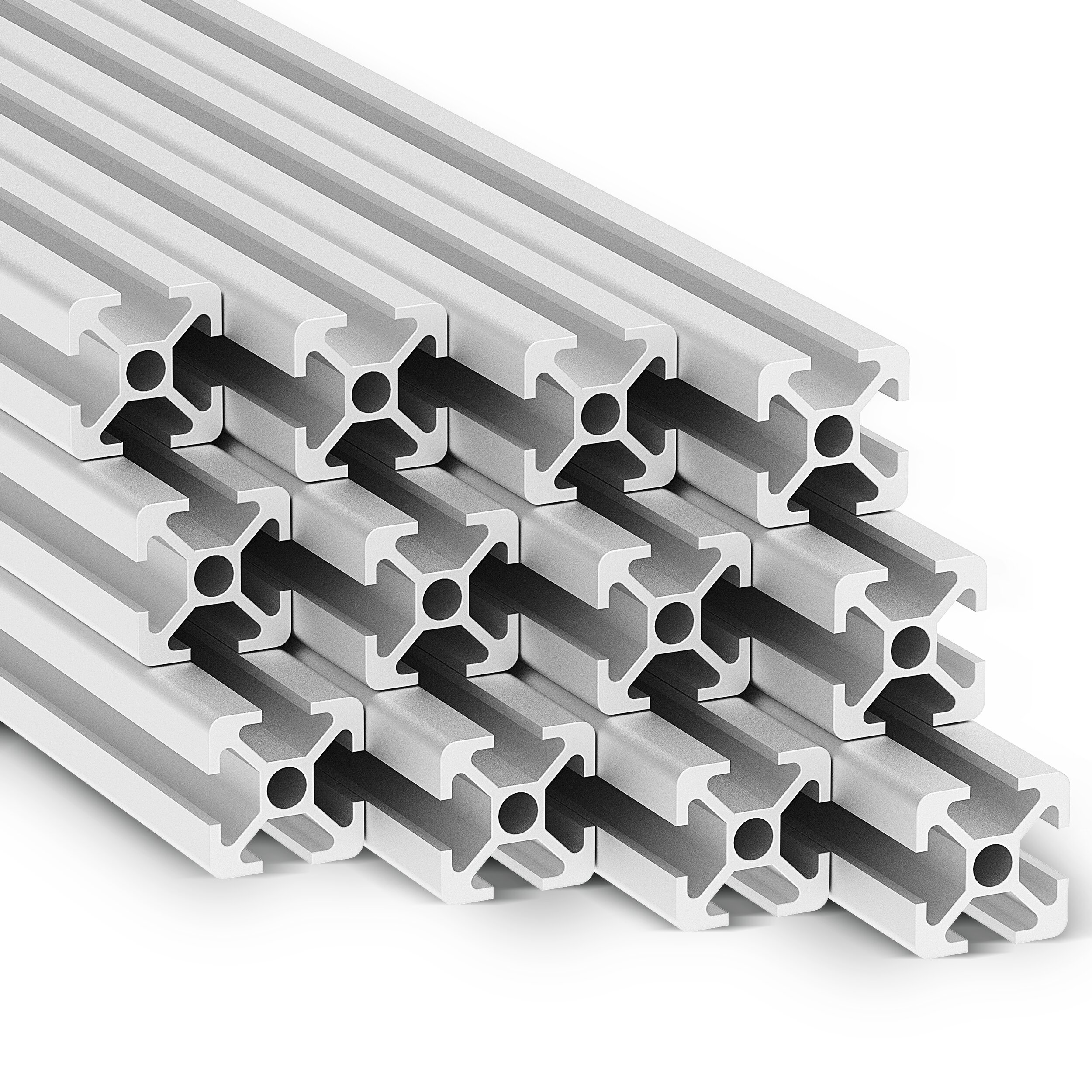 Alu Profil 12 Stück 30x30mm 6m System-, Montage-, Konstruktionsprofil Nut 8