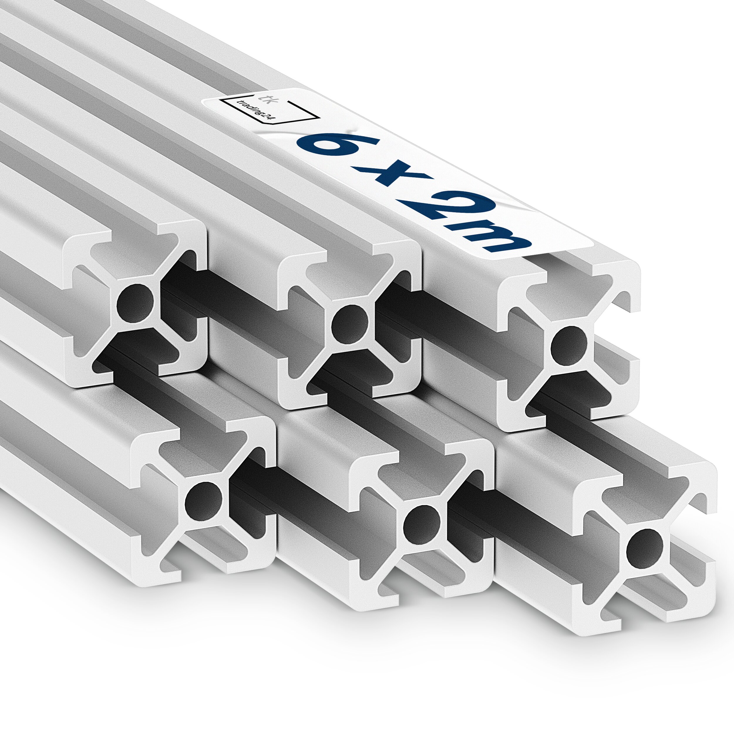 CLAK - Alu Montageprofile 6 Stück 20x20mm 2m Nut 6 CLAK - Alu Montageprofile 6 Stück 20x20mm 2m Nut 6