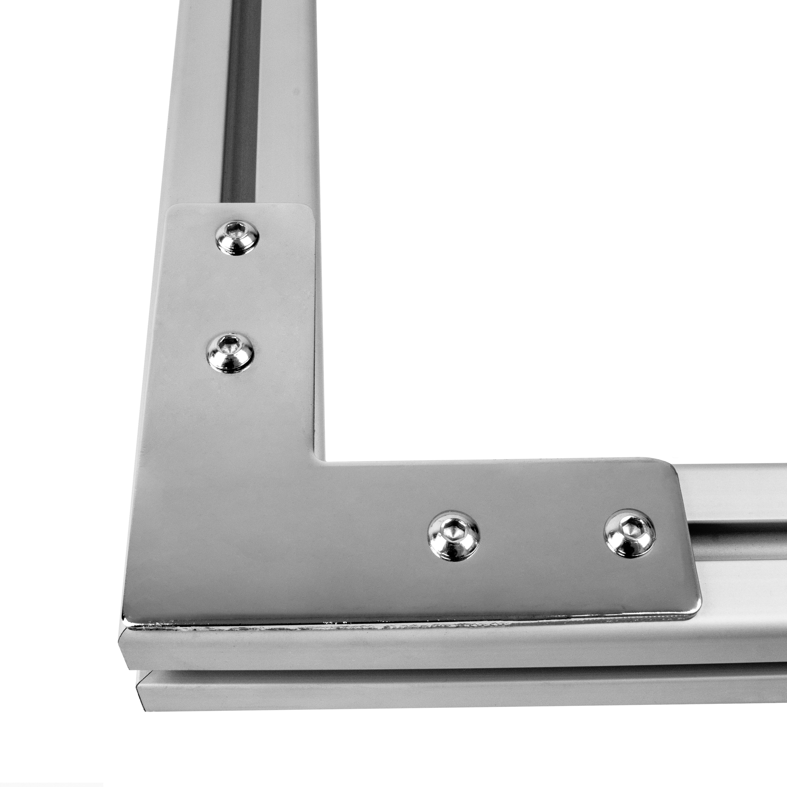 Verbinderplatte - L - 110x110mm Aussen L-Schnekel Flachverbinder 40x40 Aluprofil Verbinderplatte - L - 110x110mm Aussen L-Schnekel Flachverbinder 40x40 Aluprofil - 4 Stück inkl. Verschraubung