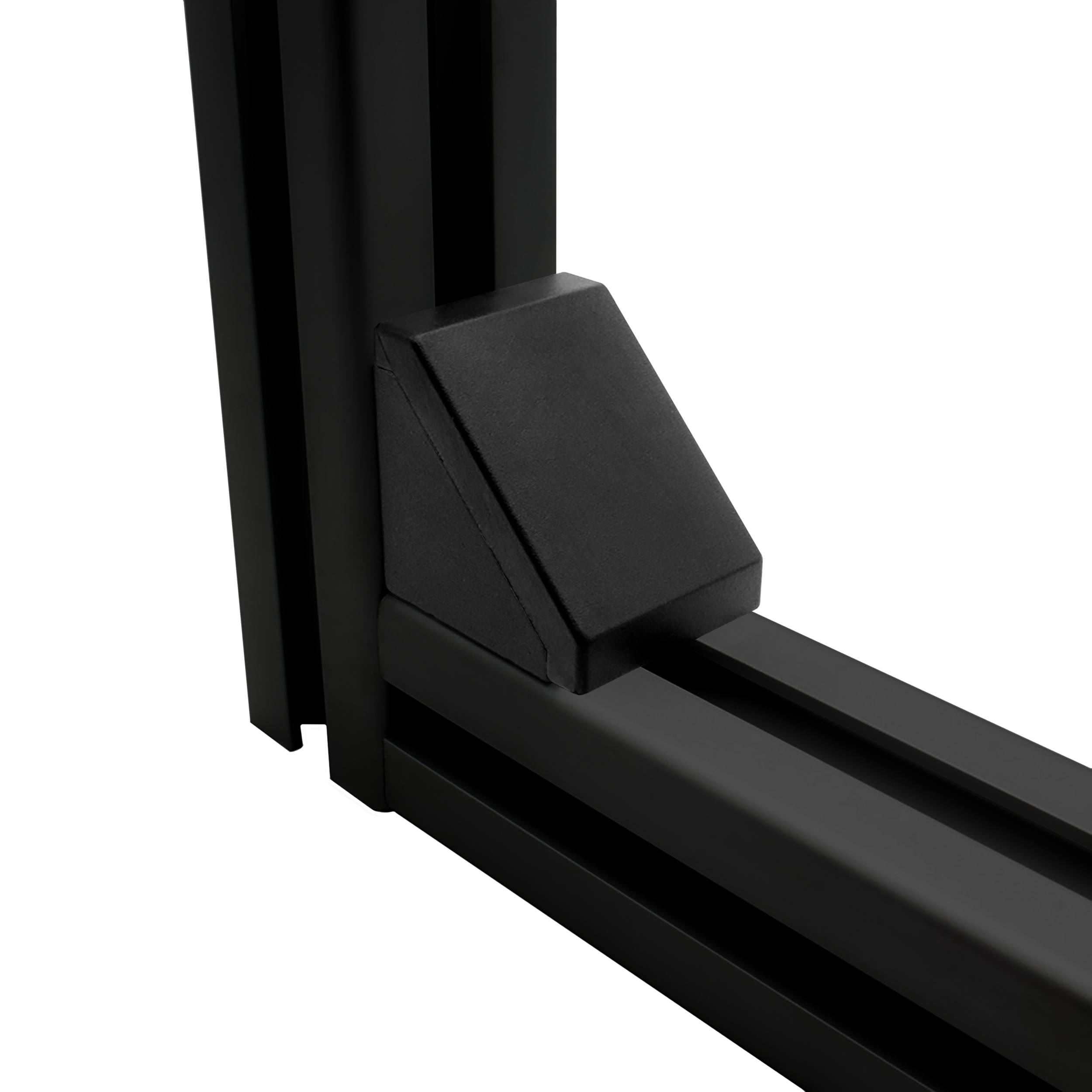 Befestigungswinkel ink. Schrauben und Nutensteine Nut 6 für Aluprofil 20-er schwarz 1 Stück + Abdeckkappe