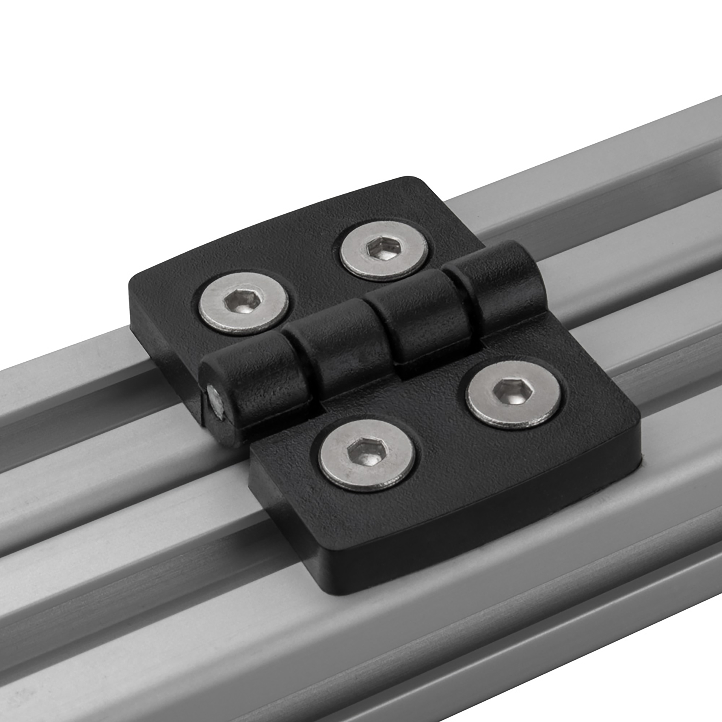 Scharnier Standard Nut 6 für 20-er inkl. Verschraubung - 1 Stück Scharnier Standard Nut 6 für 20-er inkl. Verschraubung - 1 Stück