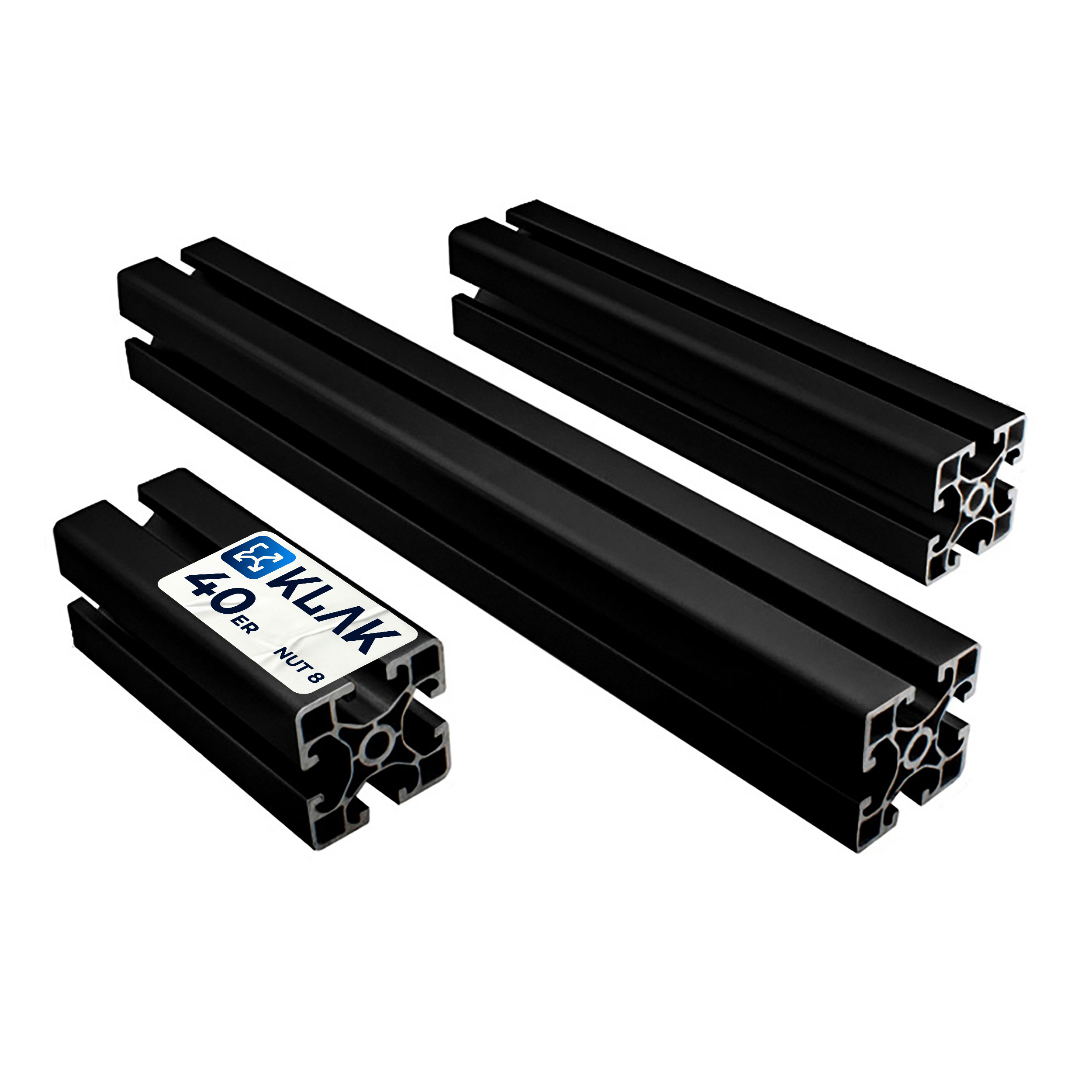 ALU Profil Aluprofil 40x40mm light Nut 8 Aluminium Systemprofil Typ I 100-2000mm schwarz ALU Profil Aluprofil 40x40mm light Nut 8 Aluminium Systemprofil Typ I schwarz 2000mm