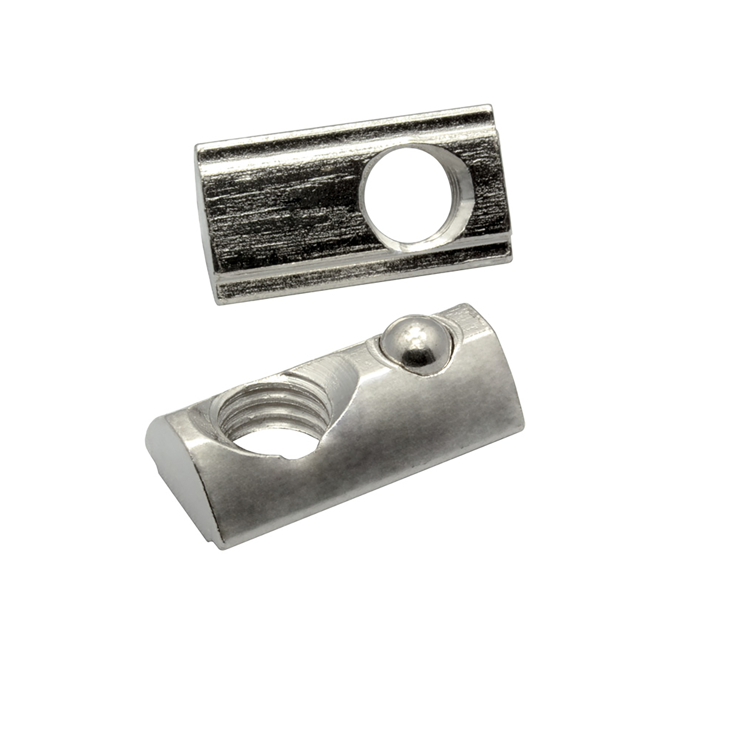 Edelstahl Nutenstein mit Federkugel und Steg M8 Nut 8 für Aluprofil 30-er - 100 Stück