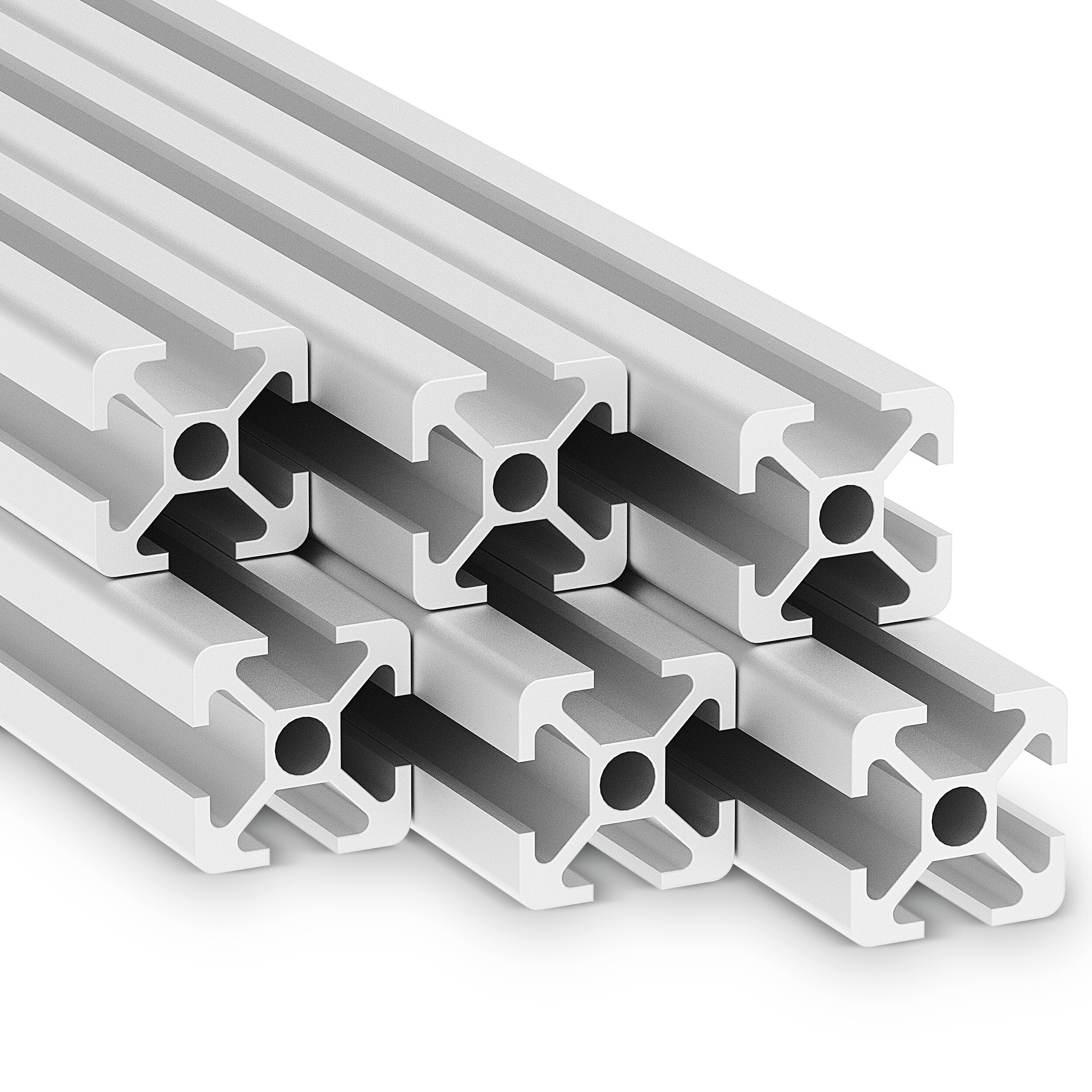 Alu Profil 6 Stück 20x20mm 2m System-, Montage-, Konstruktionsprofil Nut 6 Alu Profil 6 Stück 20x20mm 2m System-, Montage-, Konstruktionsprofil Nut 6