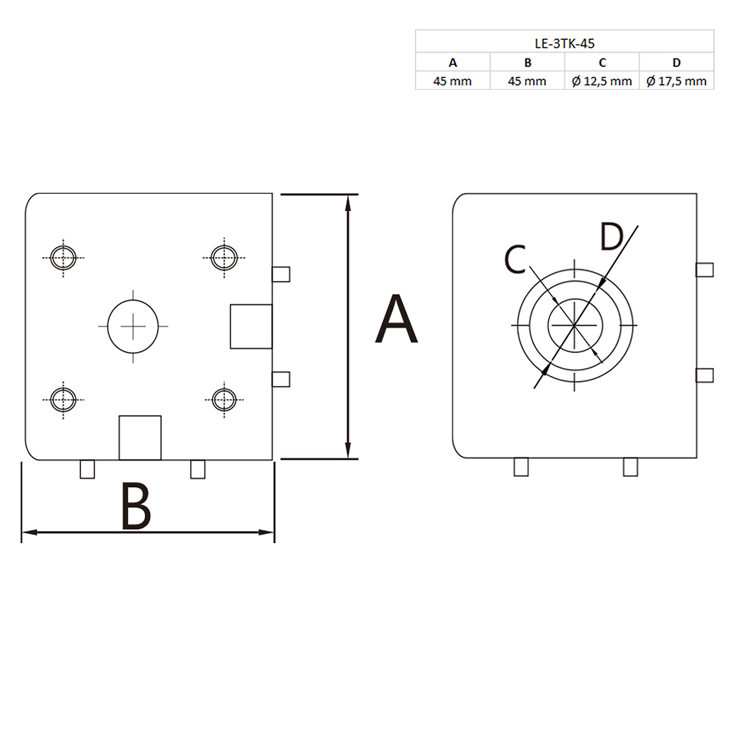3-Wege Würfelverbinder Eck-Verbinder für Aluprofil 45x45