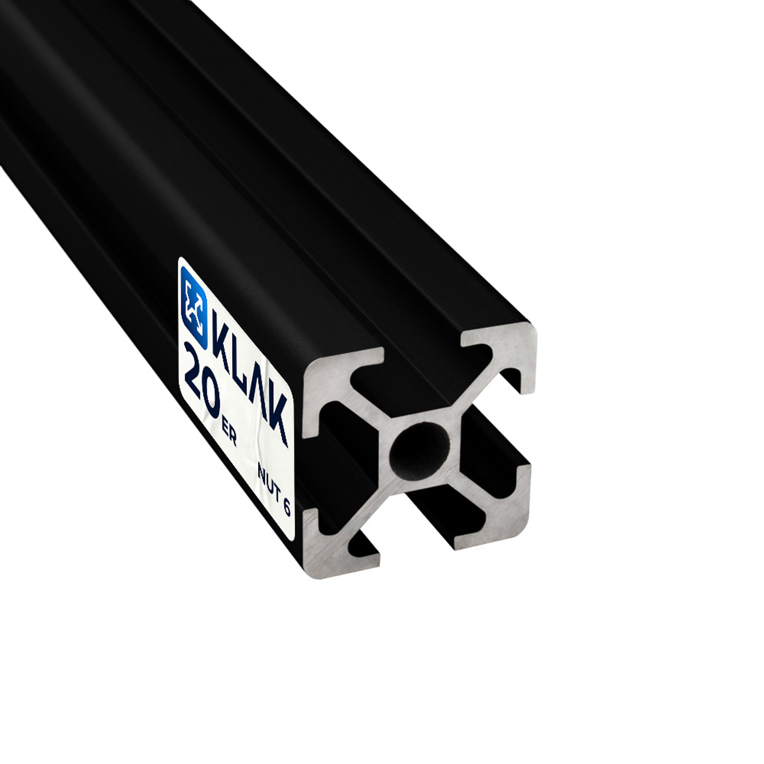 KLAK - Aluprofil 3m System-, Montage-, Konstruktionsprofil Nut 8 20x20 schwarz