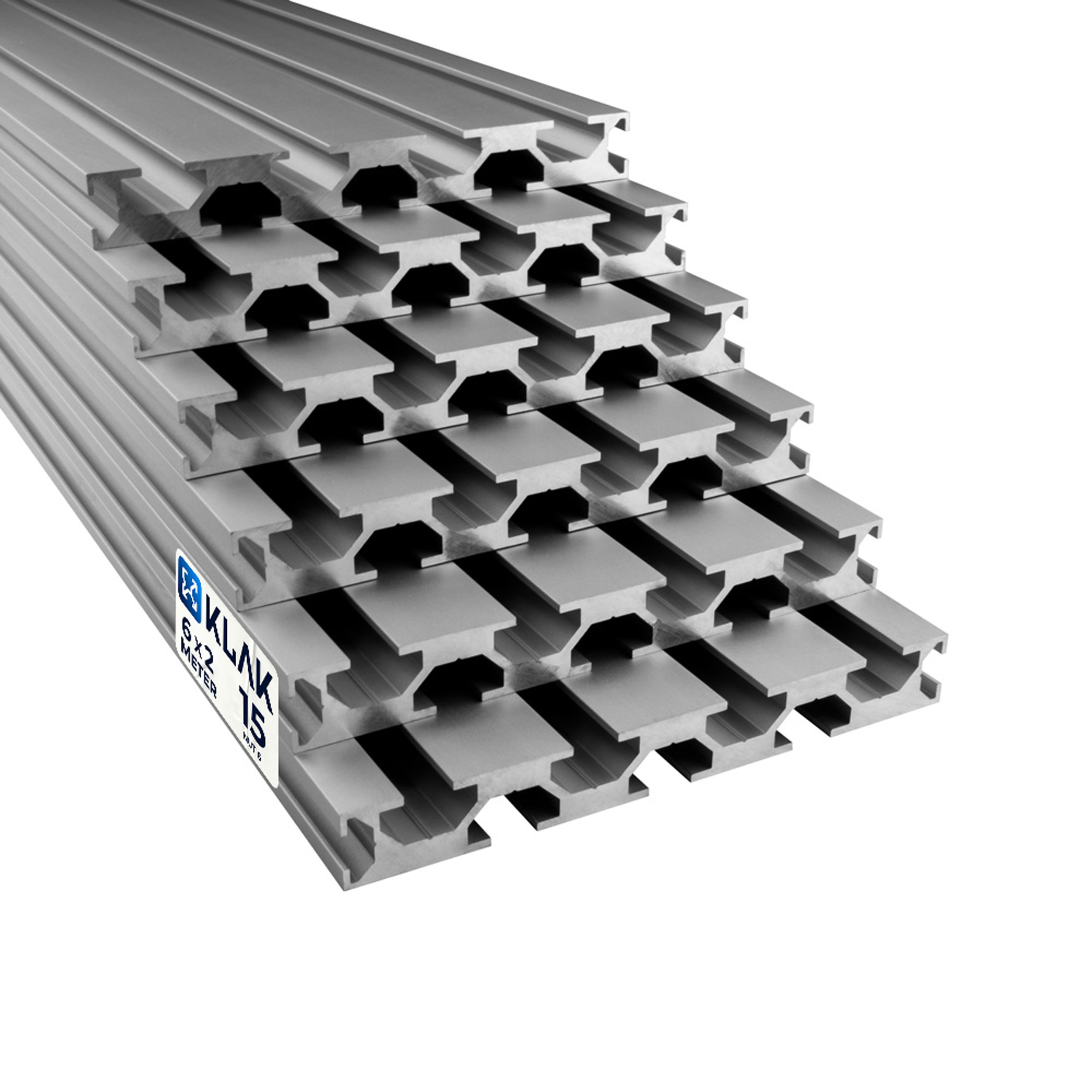 Alu Profil 6 Stück 15x120mm 2m System-, Montage-, Konstruktionsprofil Nut 8