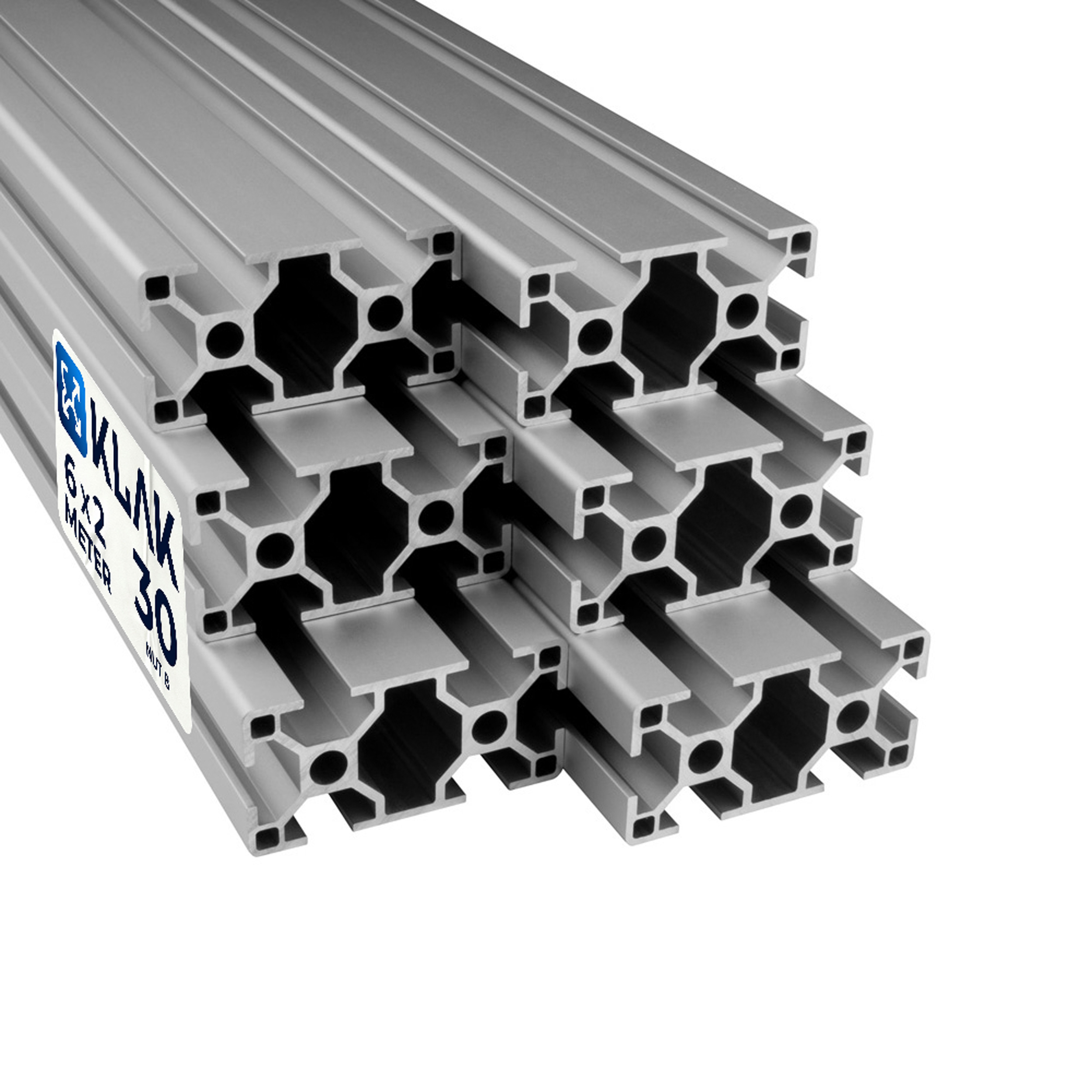 Alu Profil 6 Stück 30x60mm 2m System-, Montage-, Konstruktionsprofil Nut 8