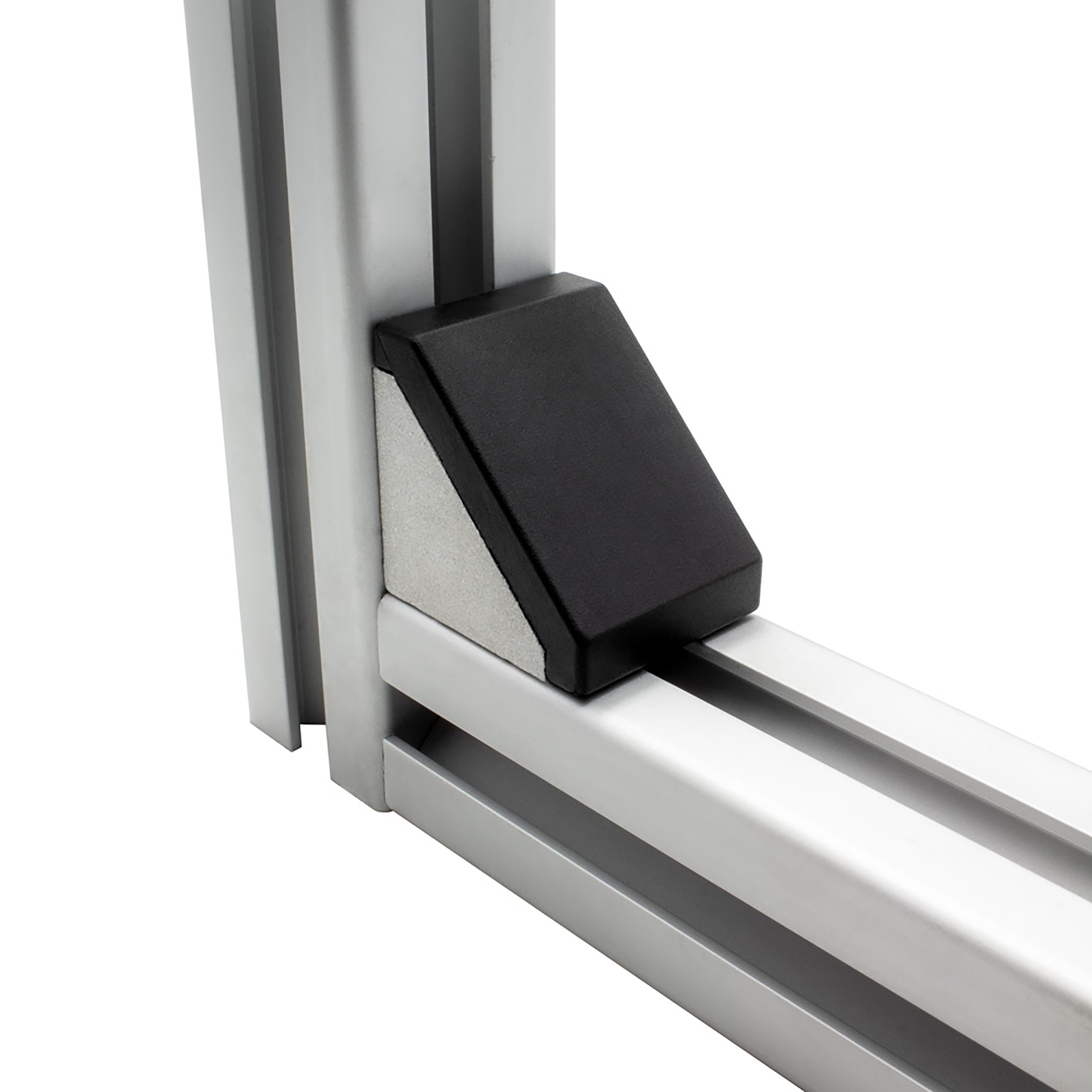 Befestigungswinkel ink. Schrauben und Nutensteine Nut 8 für Aluprofil 40-er 10 Stück + Abdeckkappen