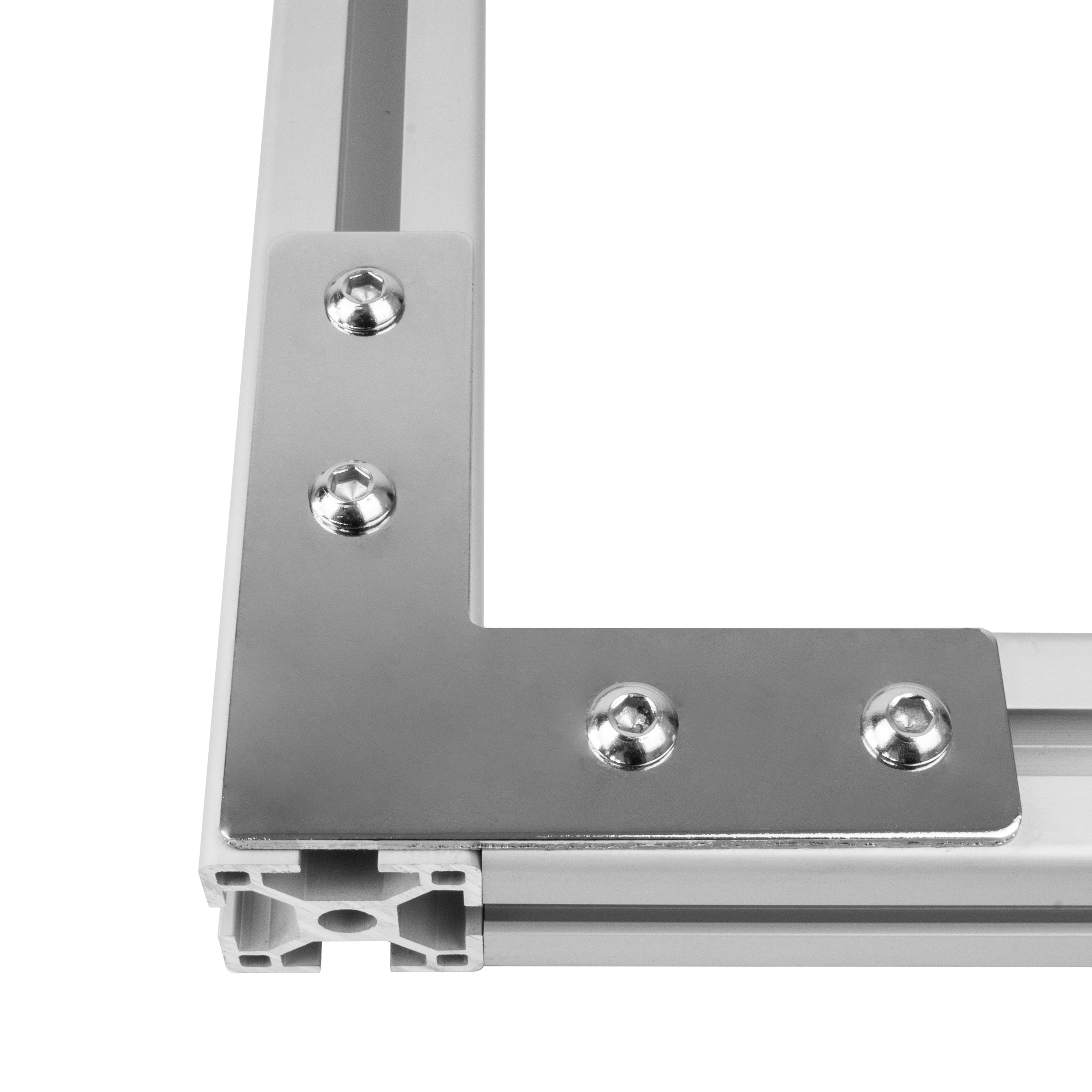 Verbinderplatte - L - 85x85mm Aussen L-Schnekel Flachverbinder 30x30 Aluprofil - 4 Stück