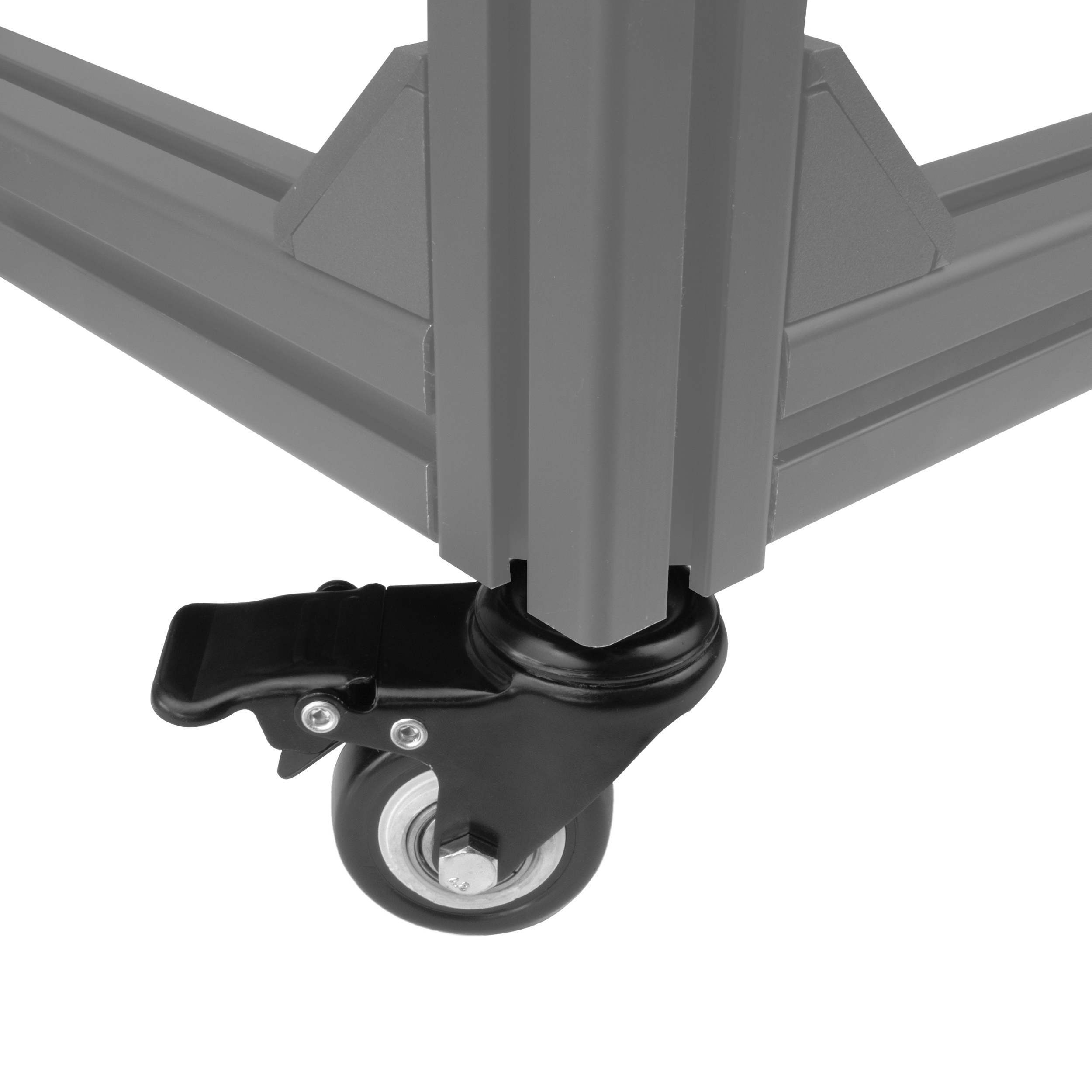 Schraubgewinde-Lenkrolle mit Bremse Gummirolle Ø50mm Schraubgewinde M8 - 4 Stück
