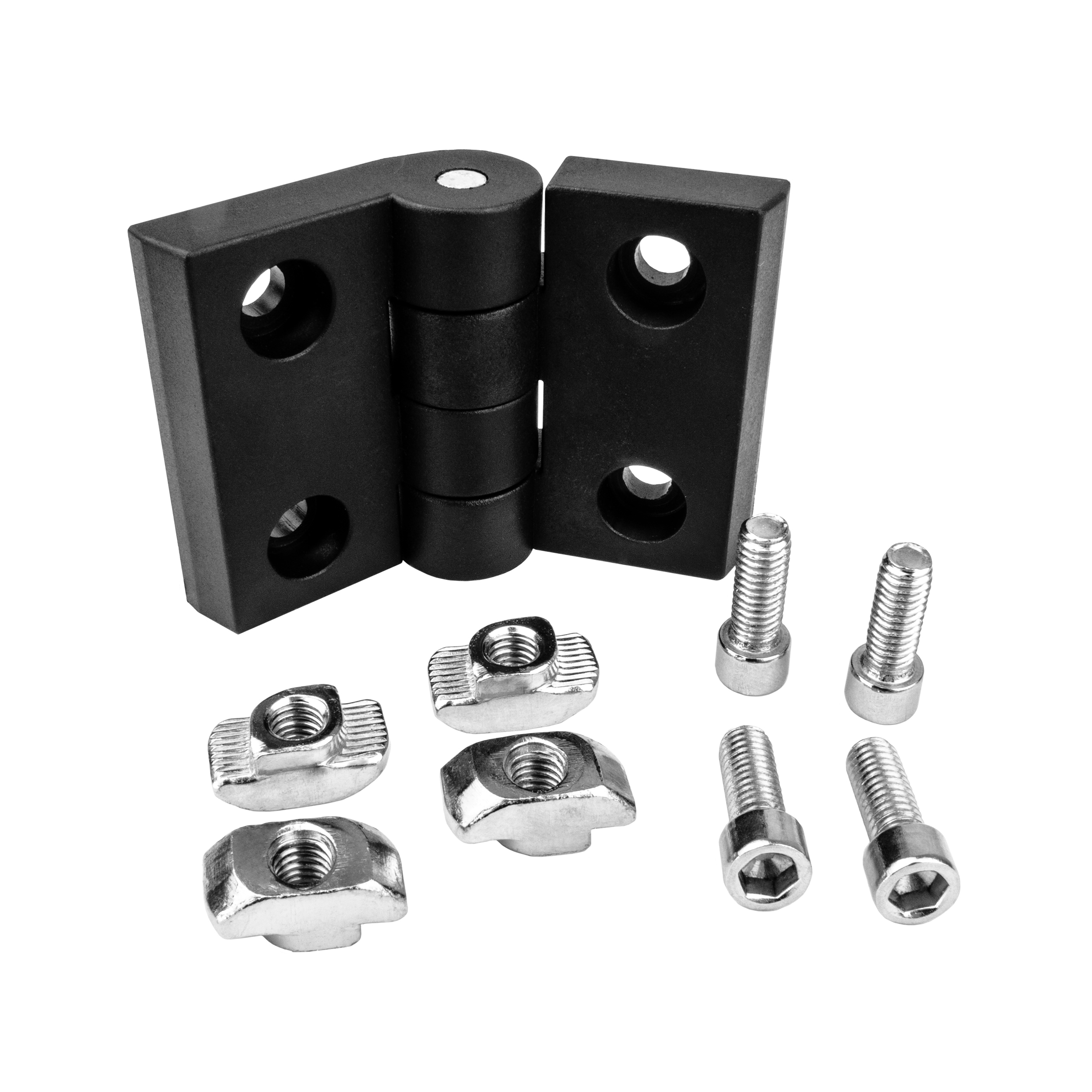 Scharnier Standard Nut 10 für 45-er inkl. Verschraubung - 1 Stück Scharnier Standard Nut 10 für 45-er inkl. Verschraubung - 4 Stück