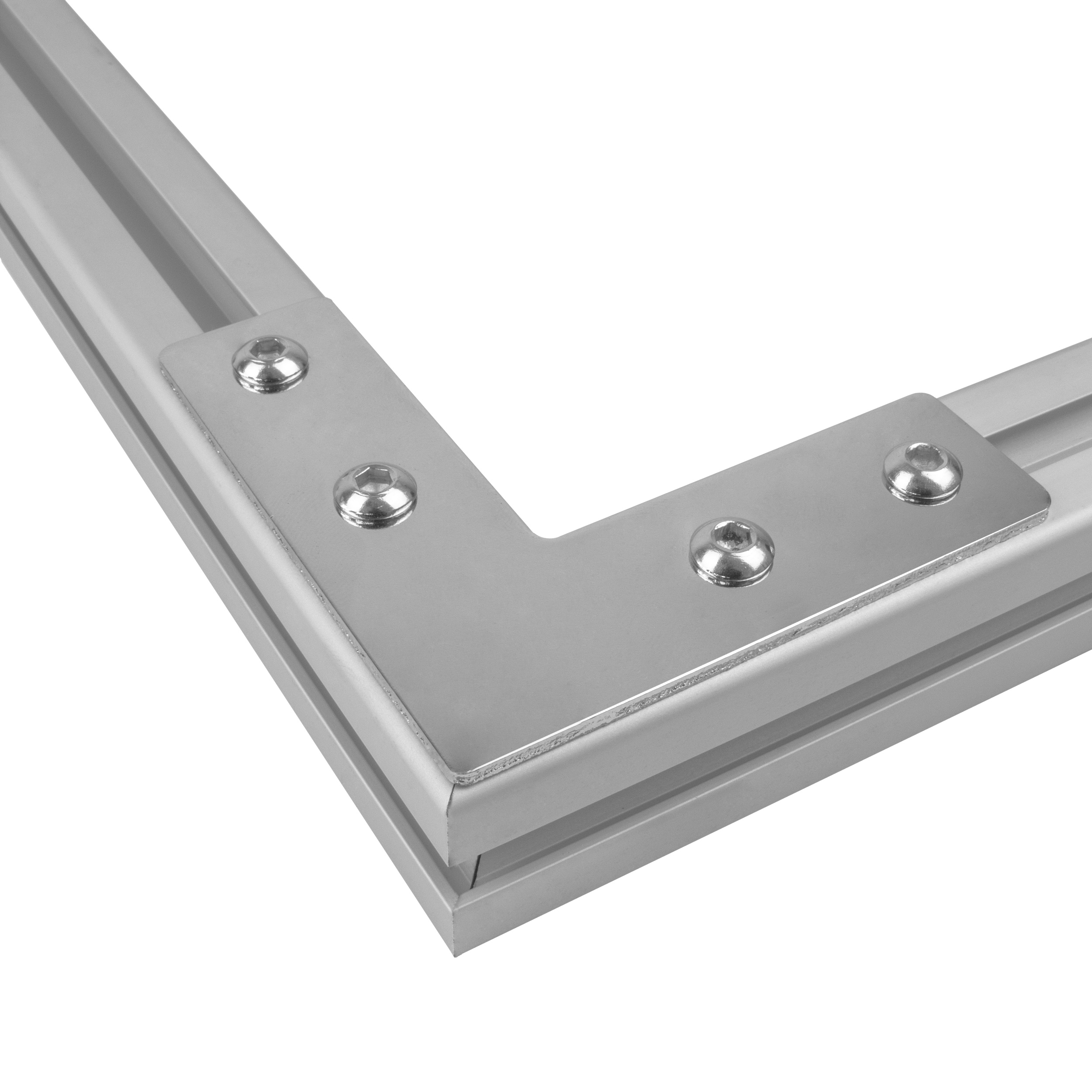 Verbinderplatte - L - 85x85mm Aussen L-Schnekel Flachverbinder 30x30 Aluprofil - 4 Stück