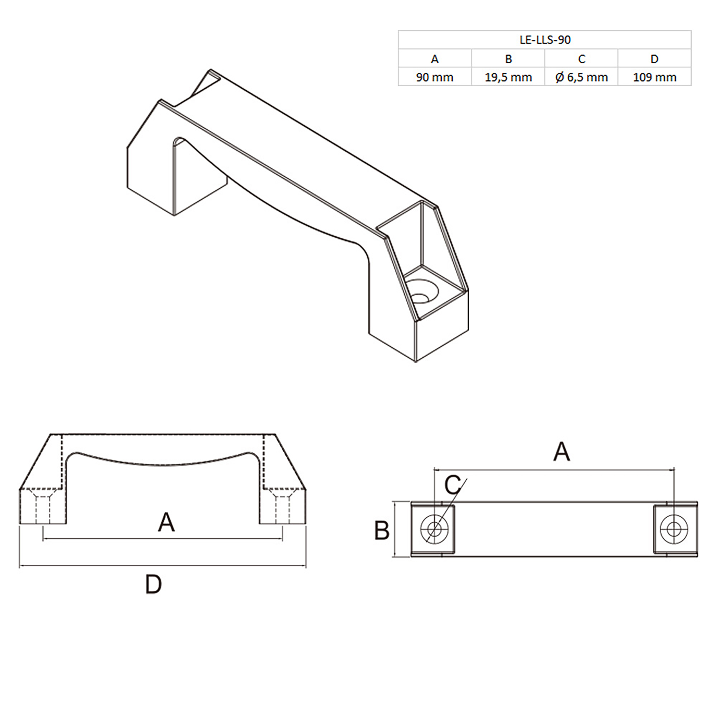Bügelgriff Nut 8 Handgriff 90mm für Aluprofil 40-er inkl. Verschraubung - 1 Stück Bügelgriff Nut 8 Handgriff 90mm für Aluprofil 40-er inkl. Verschraubung - 1 Stück