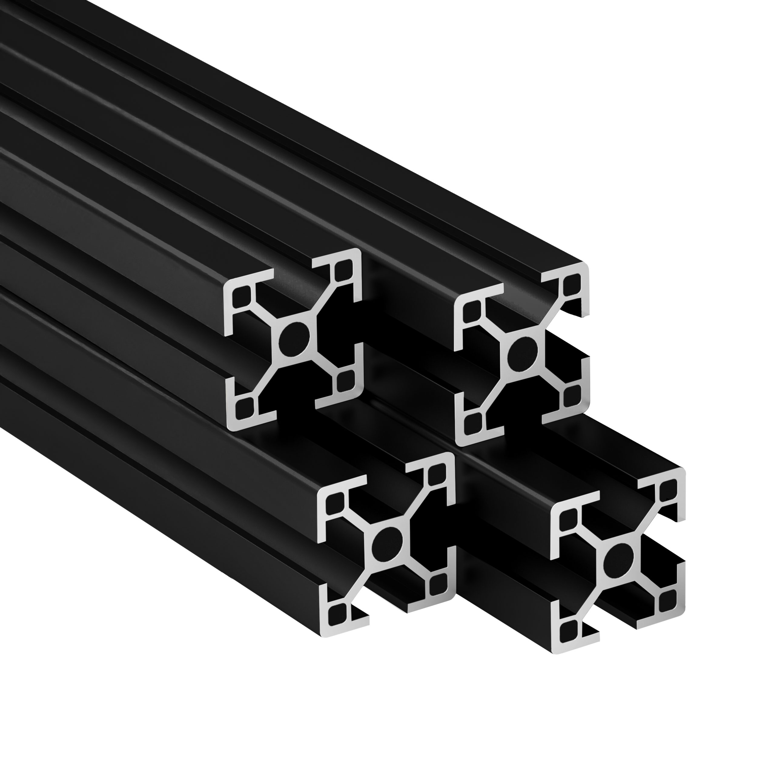 KLAK 30 -Aluprofil 4 Stück 30x30mm 3m System-, Montage-, Konstruktionsprofil Nut 8 schwarz