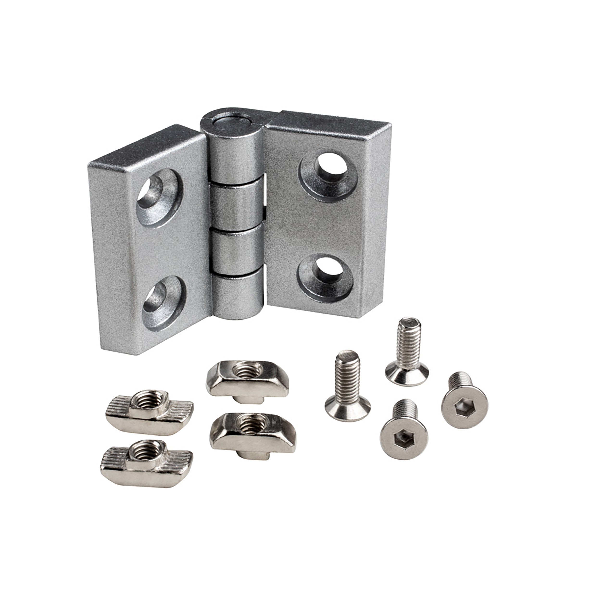 Scharnier Universell Nut 8 für 40-er inkl. Verschraubung Scharnier Universell Nut 8 für 40-er inkl. Verschraubung - 4 Stück