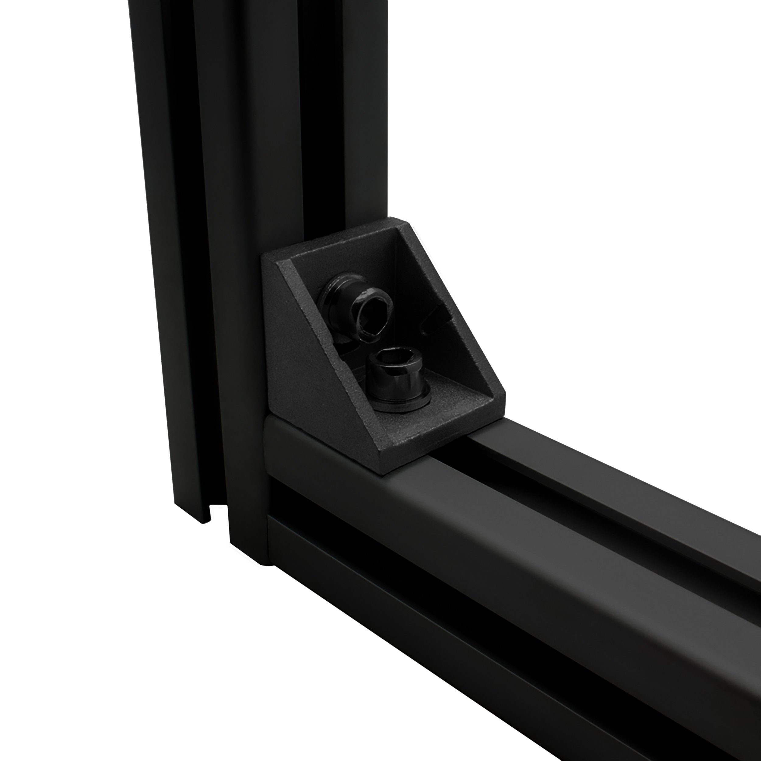 Befestigungswinkel ink. Schrauben und Nutensteine Nut 8 für Aluprofil 30-er schwarz Befestigungswinkel ink. Schrauben und Nutensteine Nut 8 für Aluprofil 30-er schwarz 1 Stück + Abdeckkappe