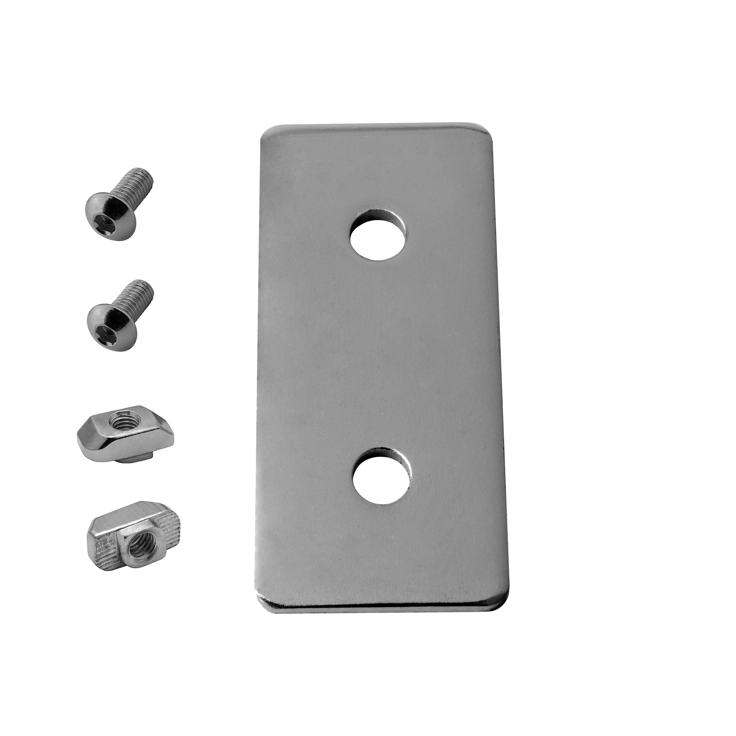 Verbinderplatte - I - 60x25mm Aussen Flachverbinder 30x30 Aluprofil Verbinderplatte - I - 60x25mm Aussen Flachverbinder 30x30 Aluprofil - 4 Stück inkl. Verschraubung