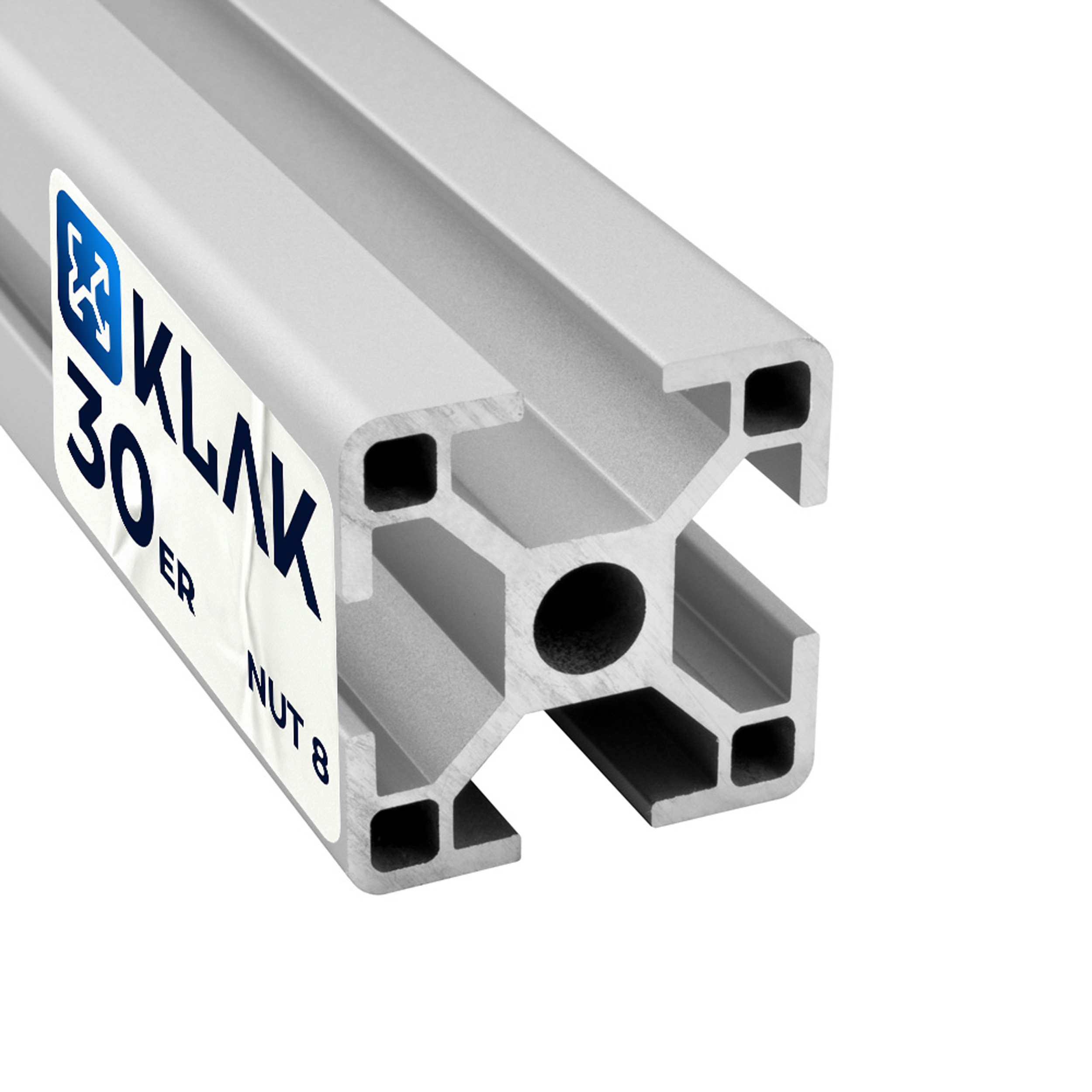 KLAK - Aluprofil 3m System-, Montage-, Konstruktionsprofil Nut 8 30x30 silber KLAK - Aluprofil 3m System-, Montage-, Konstruktionsprofil Nut 8 30x30 silber