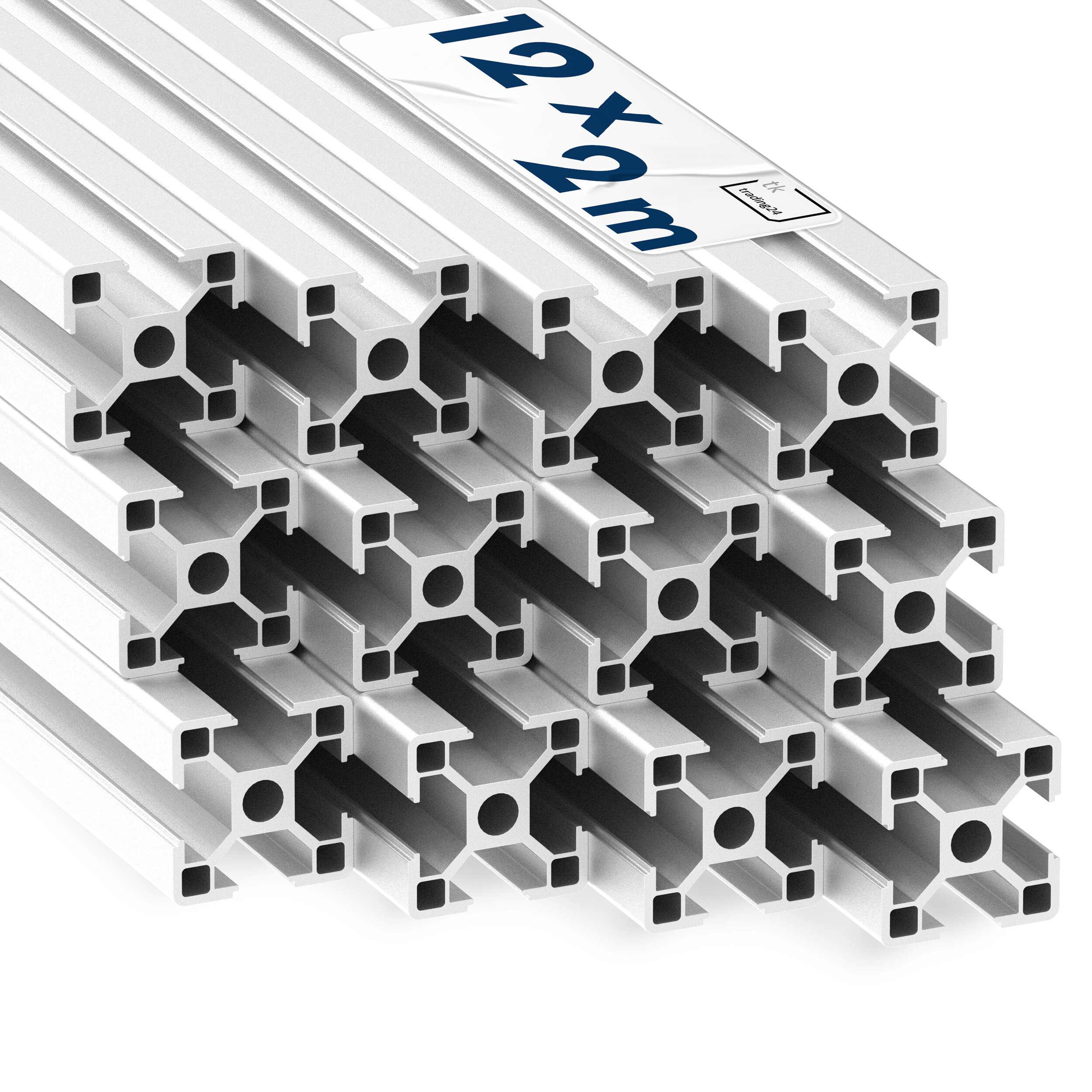 Alu Profil 12 Stück 30x30mm 2m System-, Montage-, Konstruktionsprofil Nut 8 Alu Profil 12 Stück 30x30mm 2m System-, Montage-, Konstruktionsprofil Nut 8