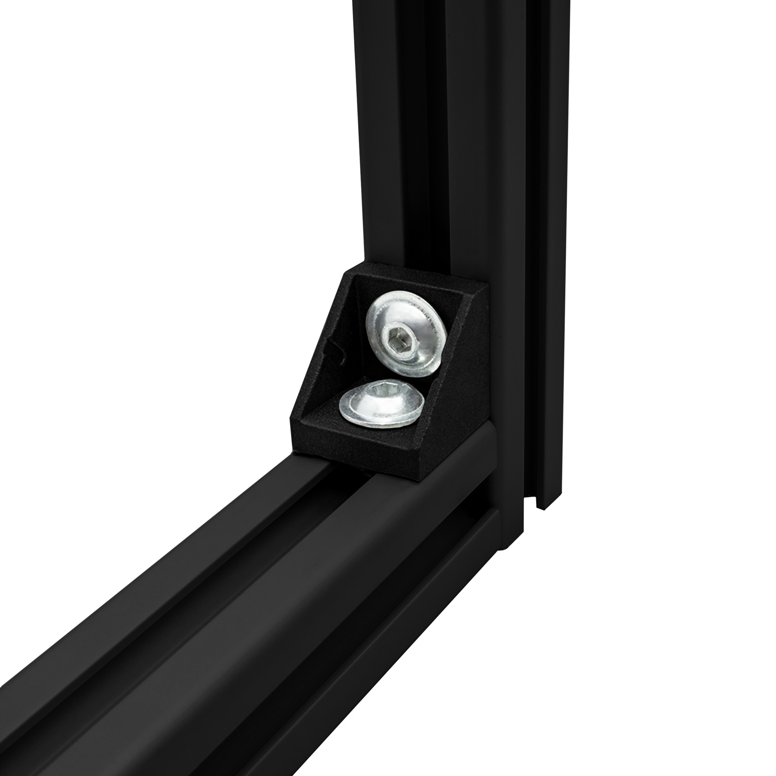 Befestigungswinkel ink. Schrauben und Nutensteine Nut 8 für Aluprofil 20-er schwarz Befestigungswinkel ink. Schrauben und Nutensteine Nut 8 für Aluprofil 20-er schwarz 1 Stück + Abdeckkappe